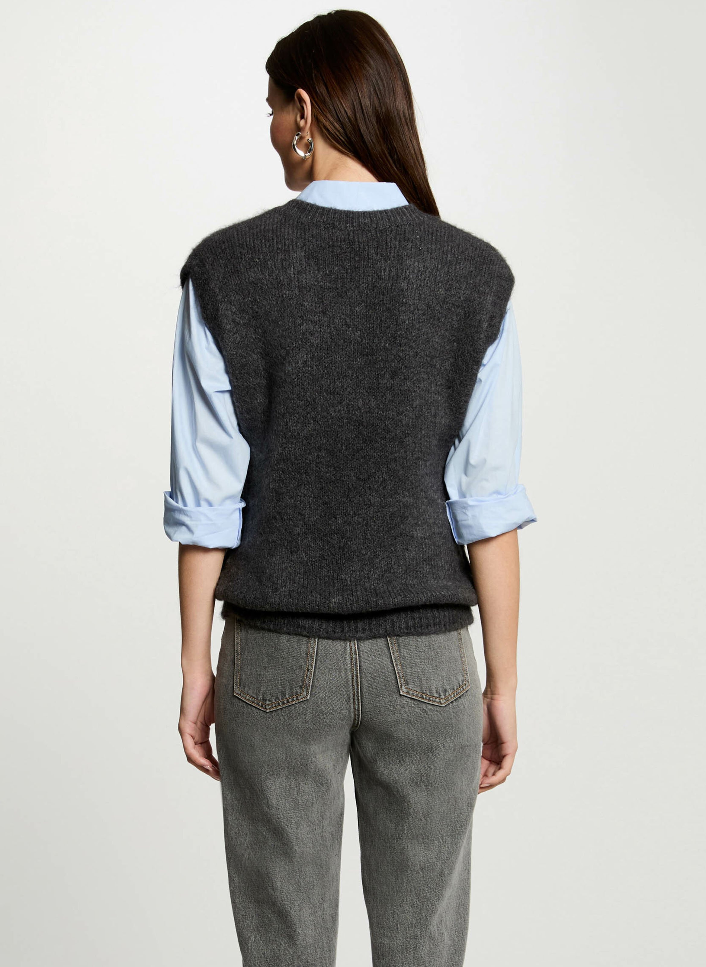 Pull col V  MORGAN Gris