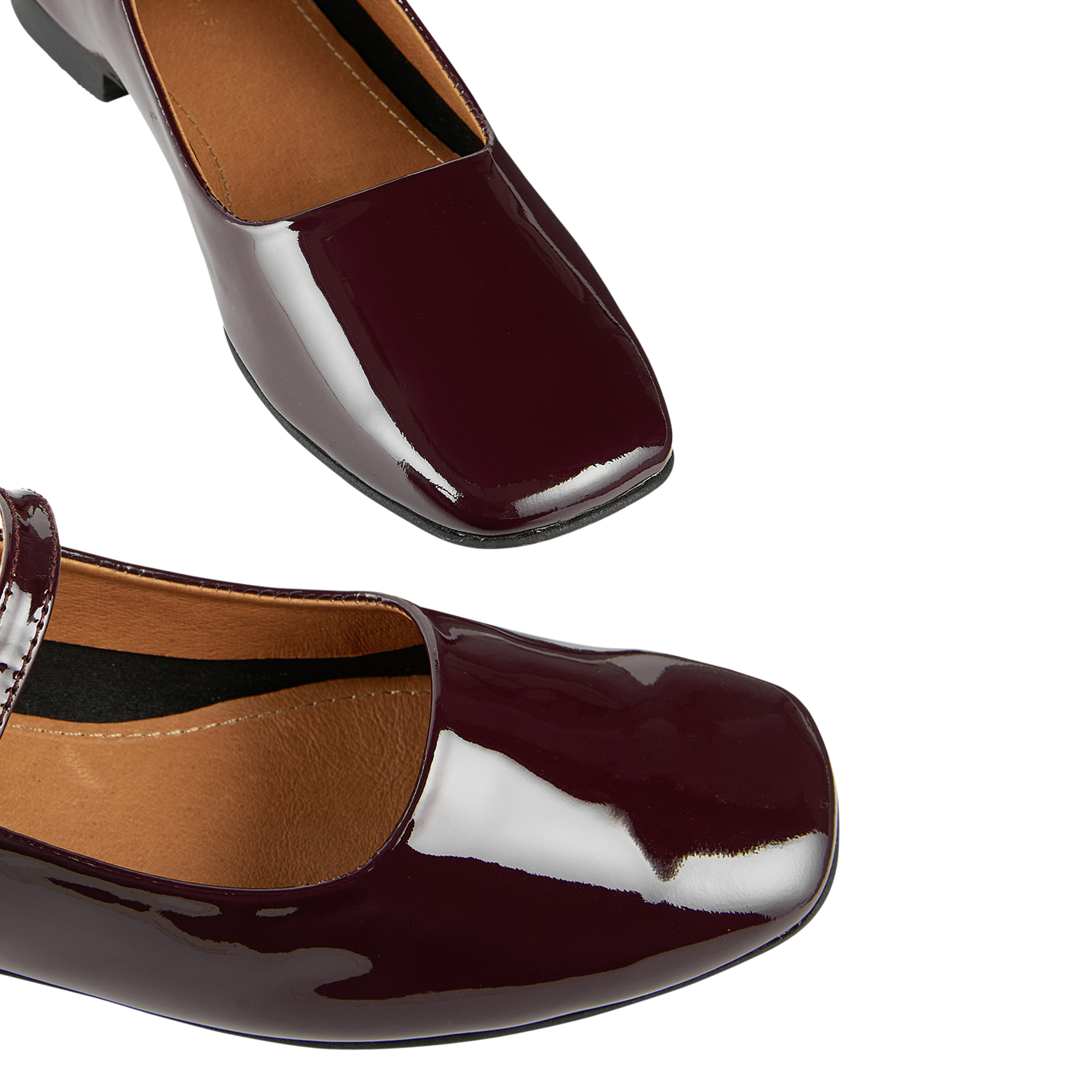 Jane patent leather ballet pumps COSMOPARIS Plums