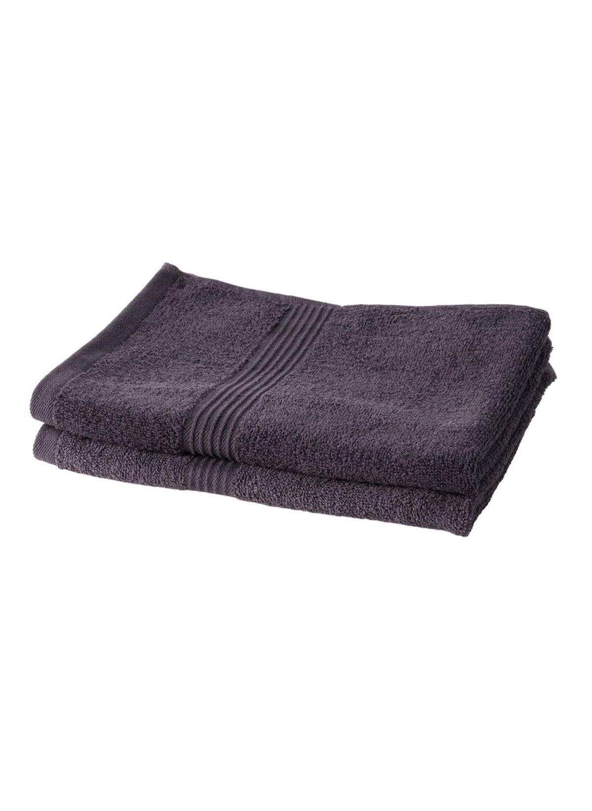 Lot de 2 serviettes de toilette en coton TODAY LINGE DE MAISON Gris