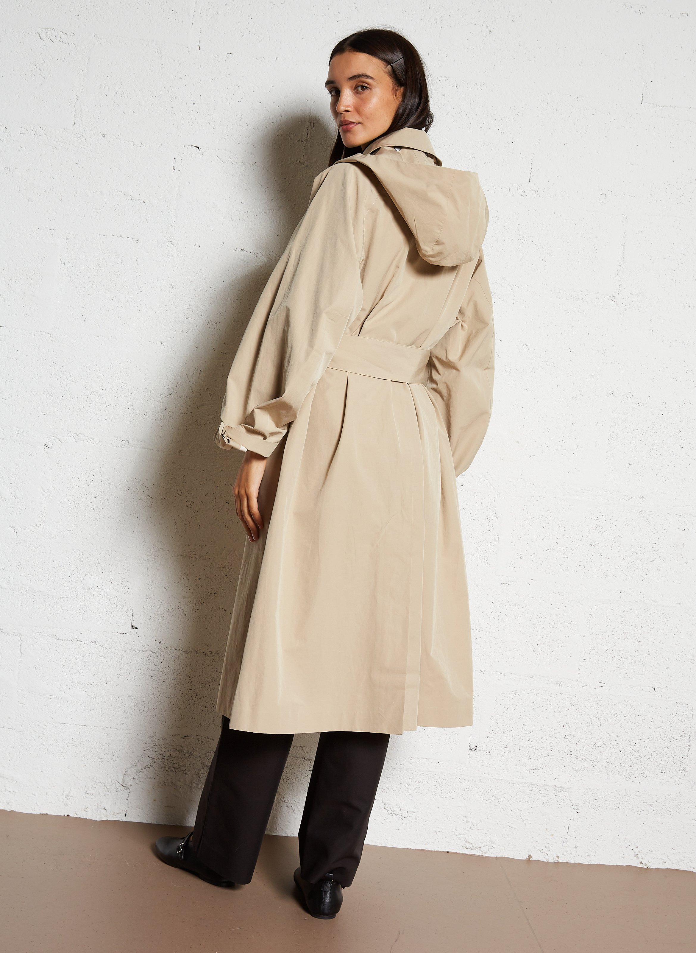 【関税＆送料込み】ChloAC Long Water-Repellent Beige Trench Women's Water‐Repellent Trench Coat 18807 | MUJI