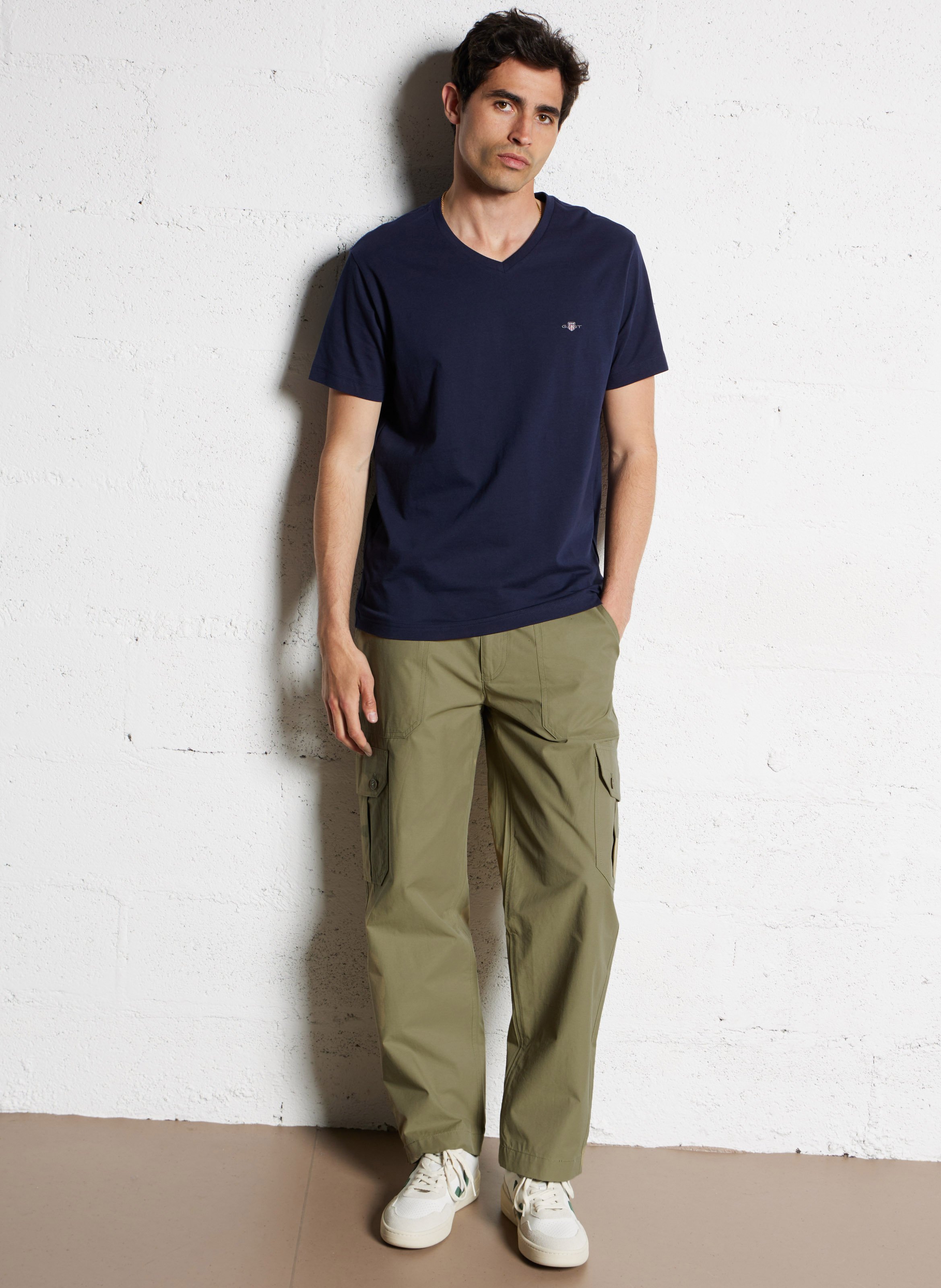 Straight cotton T-shirt GANT Blue