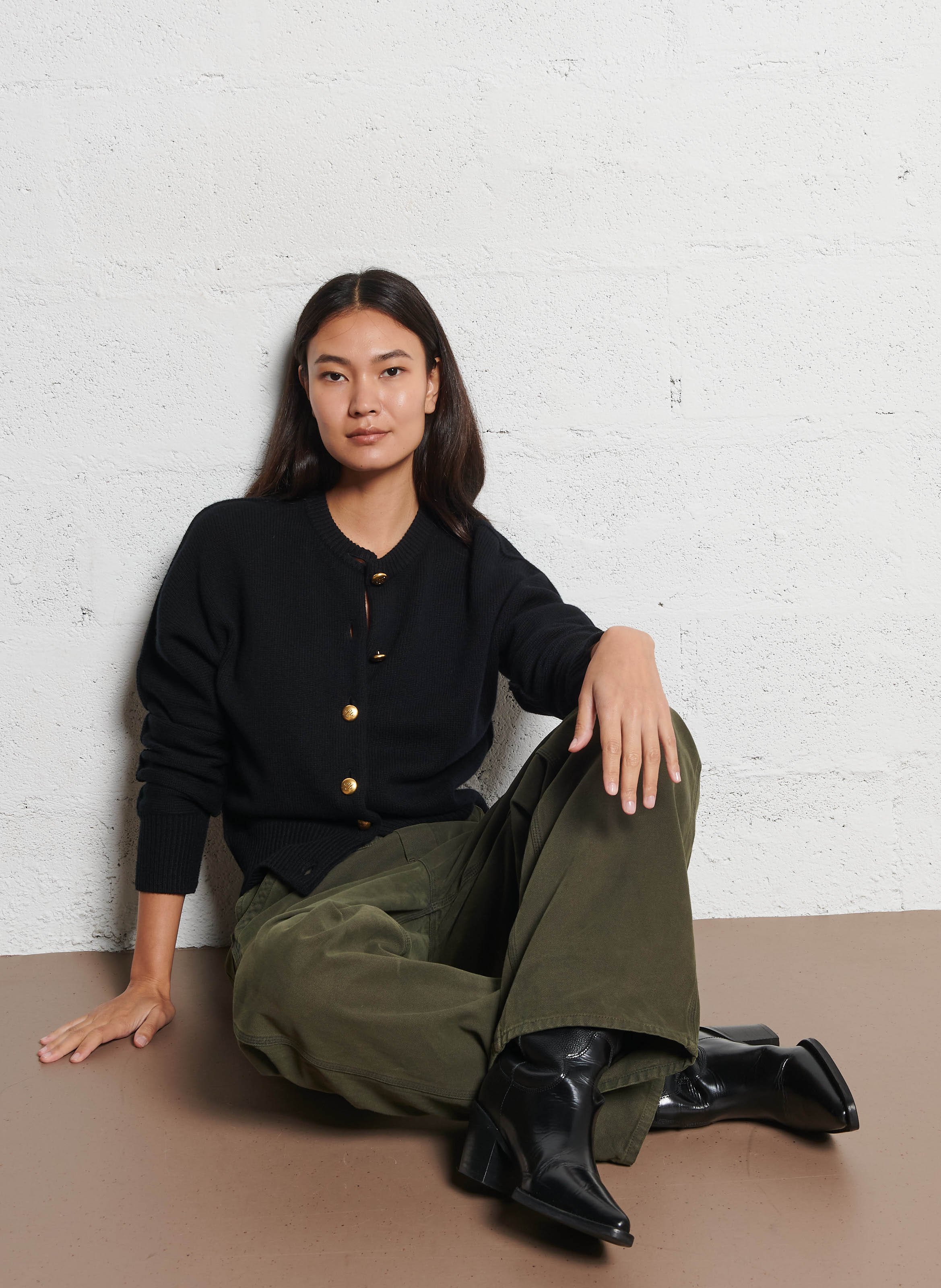 Oversize-Cardigan aus Wolle LAURENCE BRAS Schwarz