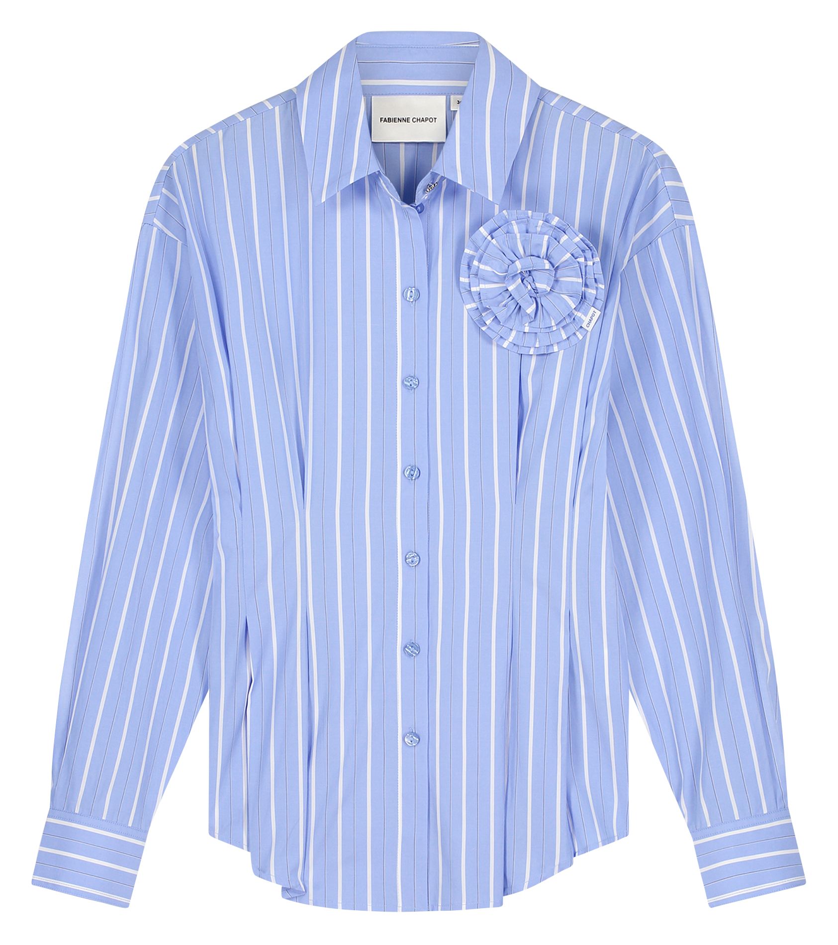 Chemise cintrée en coton FABIENNE CHAPOT Bleu