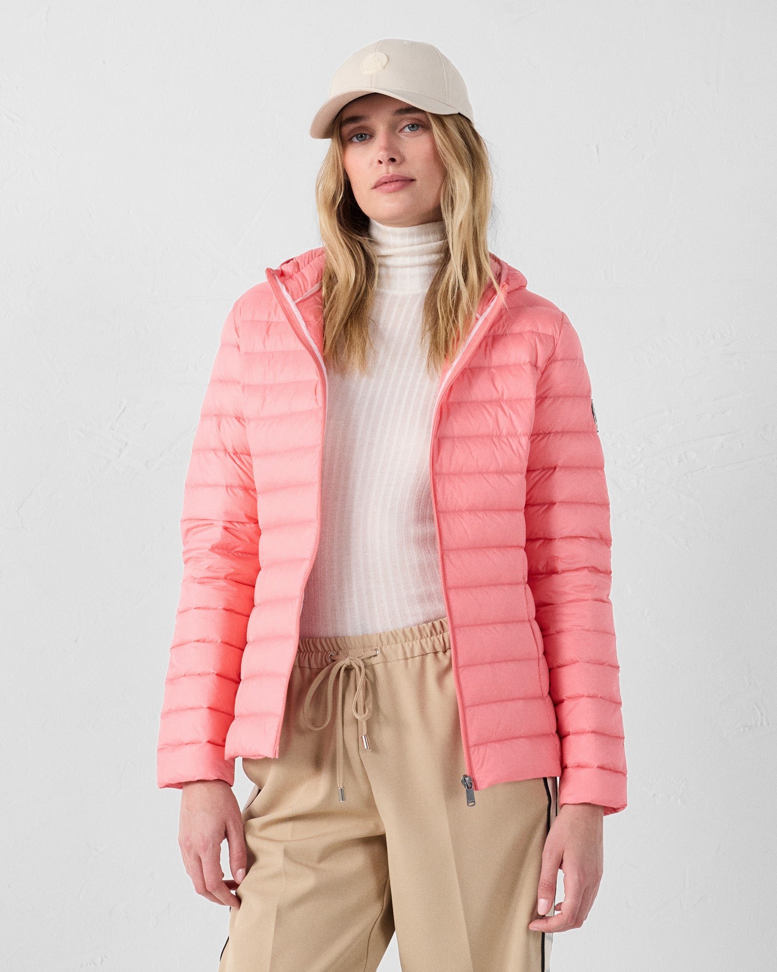 Lightweight hooded puffer jacket Cloe Pink