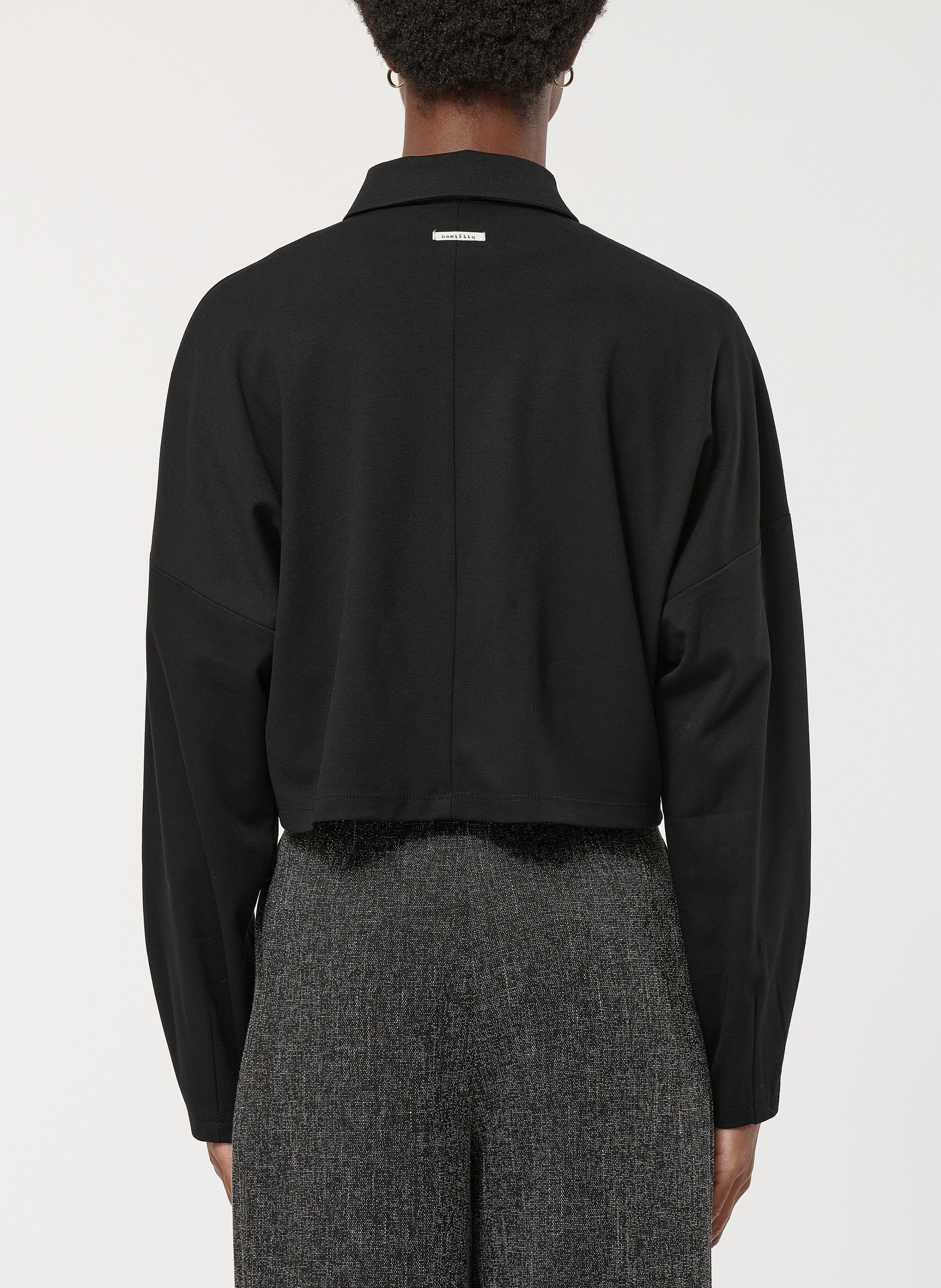 Veste courte droite zippée unie  HUMILITY Noir