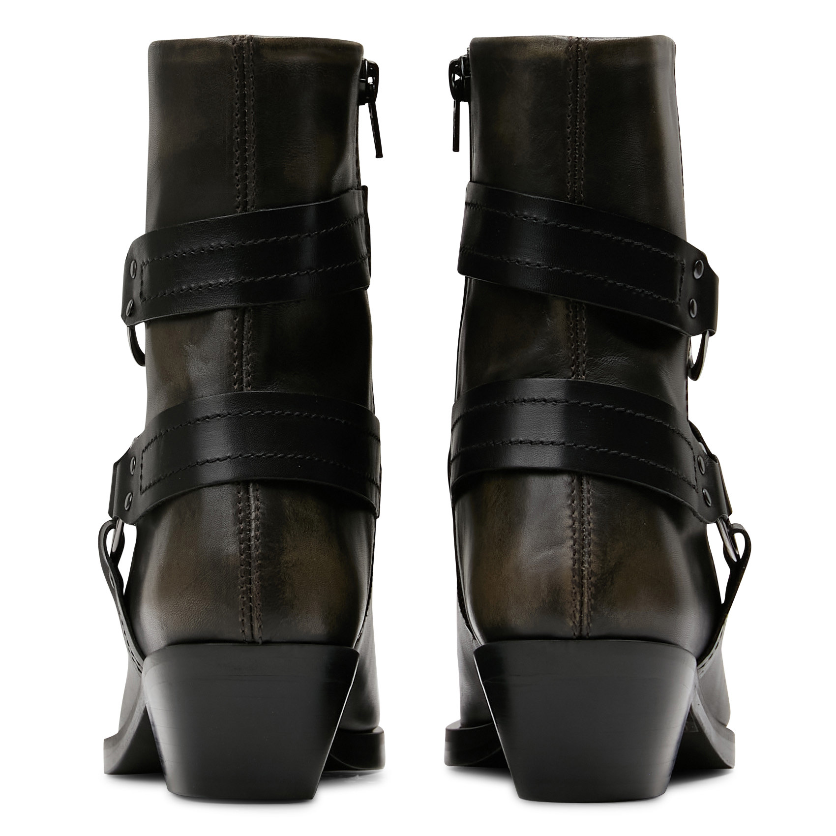 Bianca leather ankle boots ACOTE Black