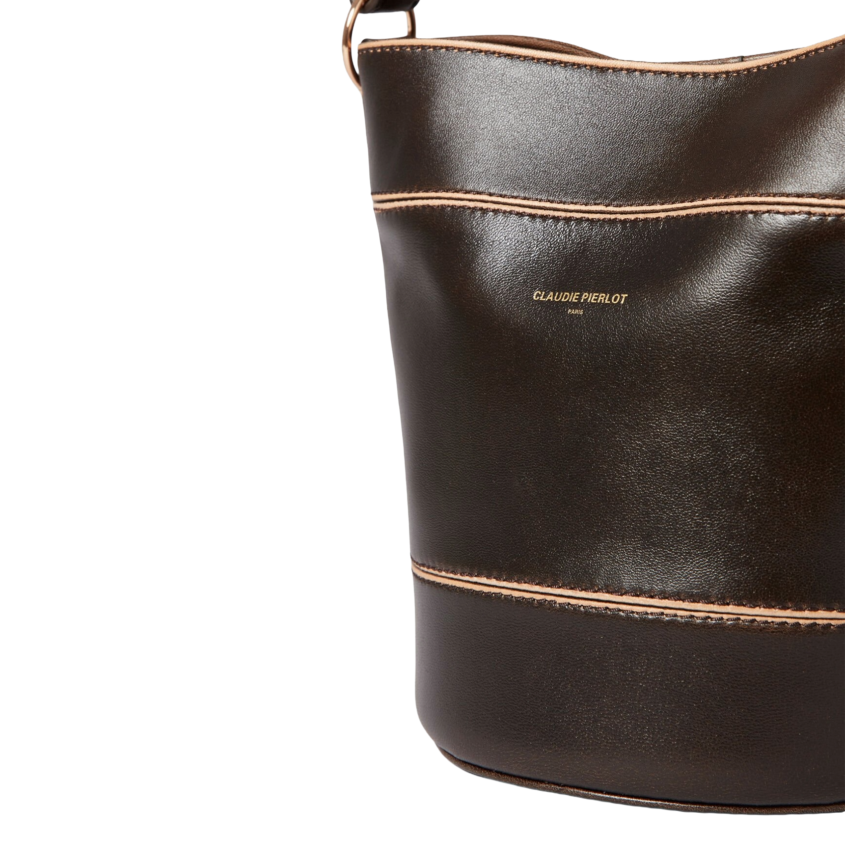 Sac à main sceau en cuir CLAUDIE PIERLOT Marron