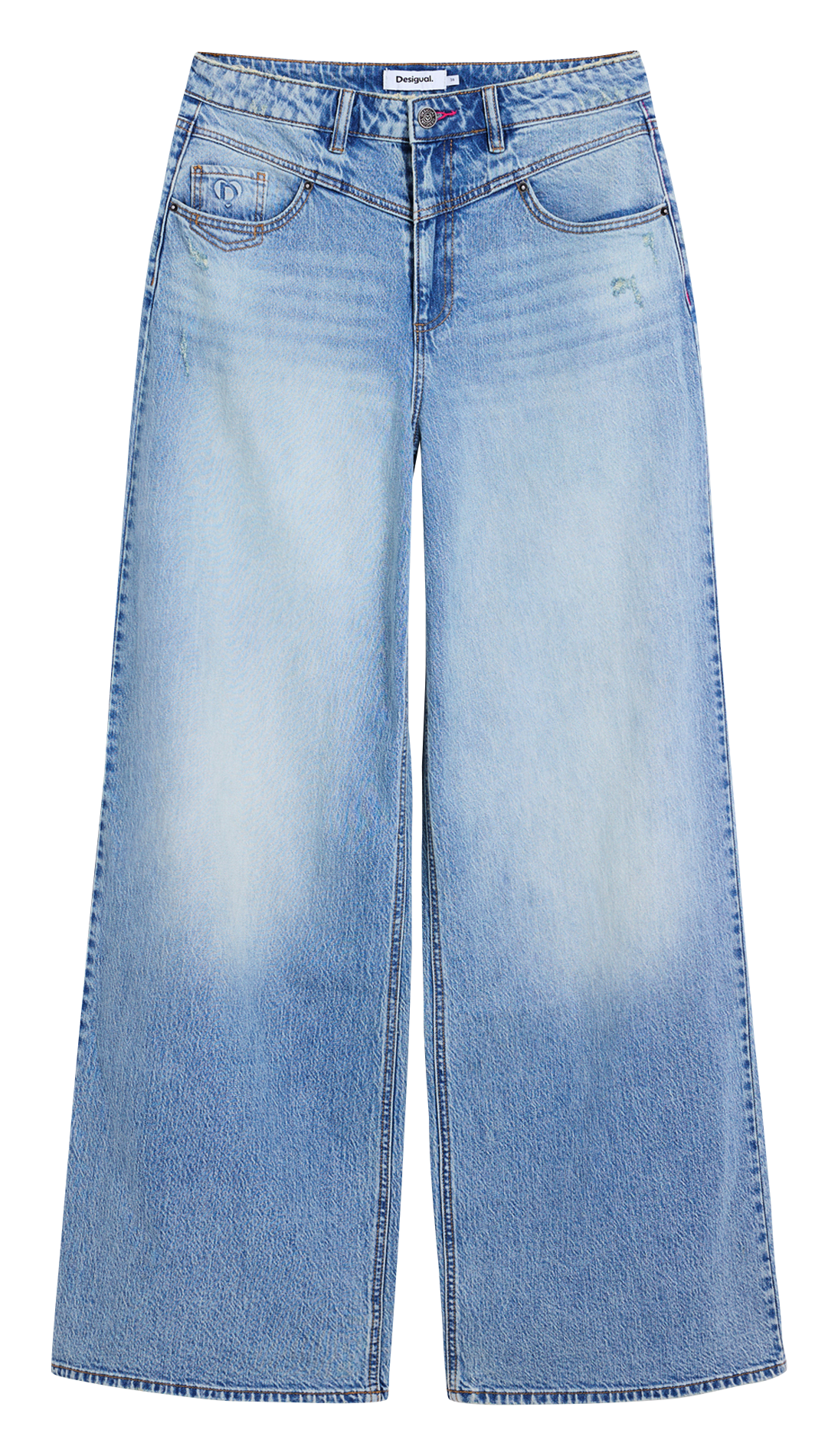 Jean large délavé  DESIGUAL Bleu