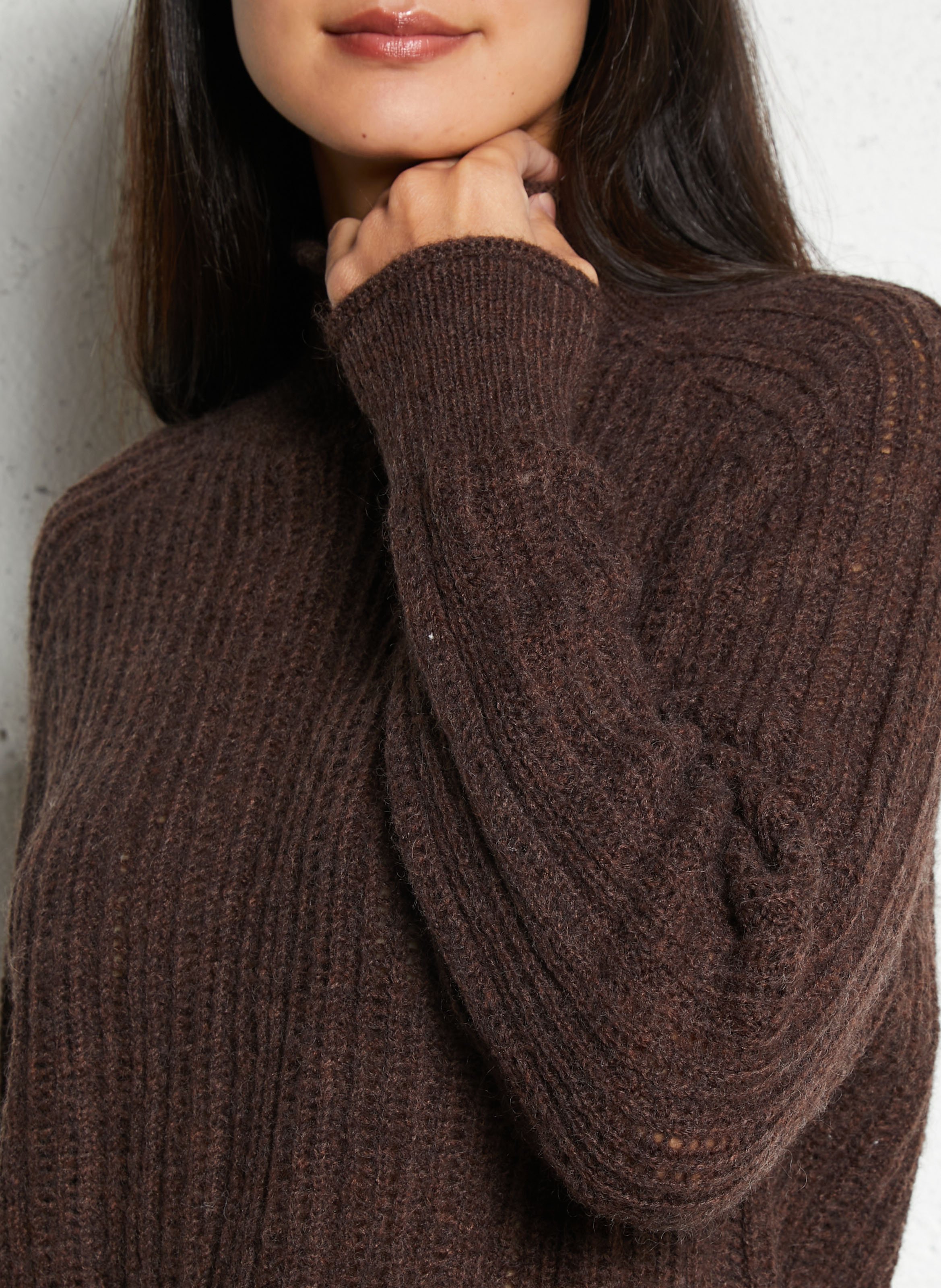 Oversize-Pullover mit Stehkragen LA PETITE ETOILE Braun