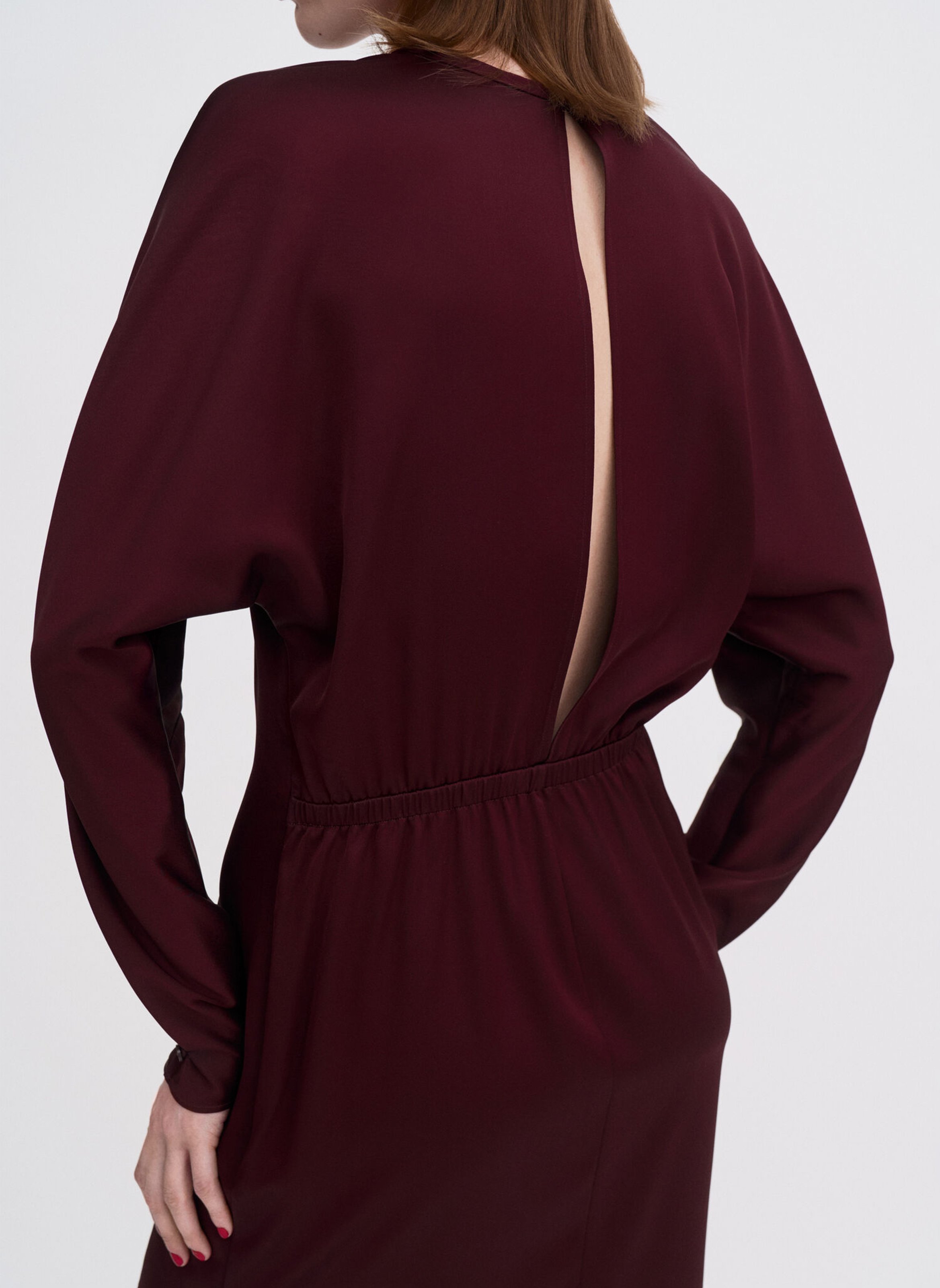 Robe droite midi dos ouvert unie FILIPPA K Rouge