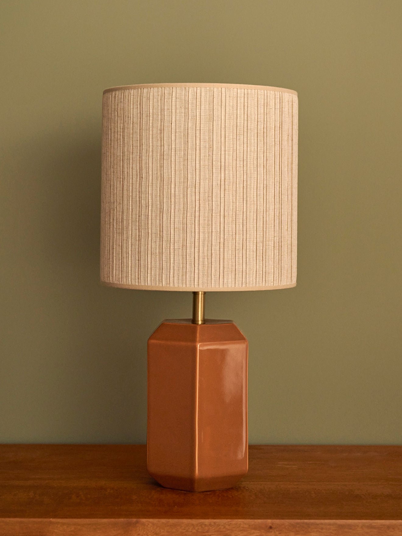 Pleated linen lampshade - small size victoire CYRILLUS White