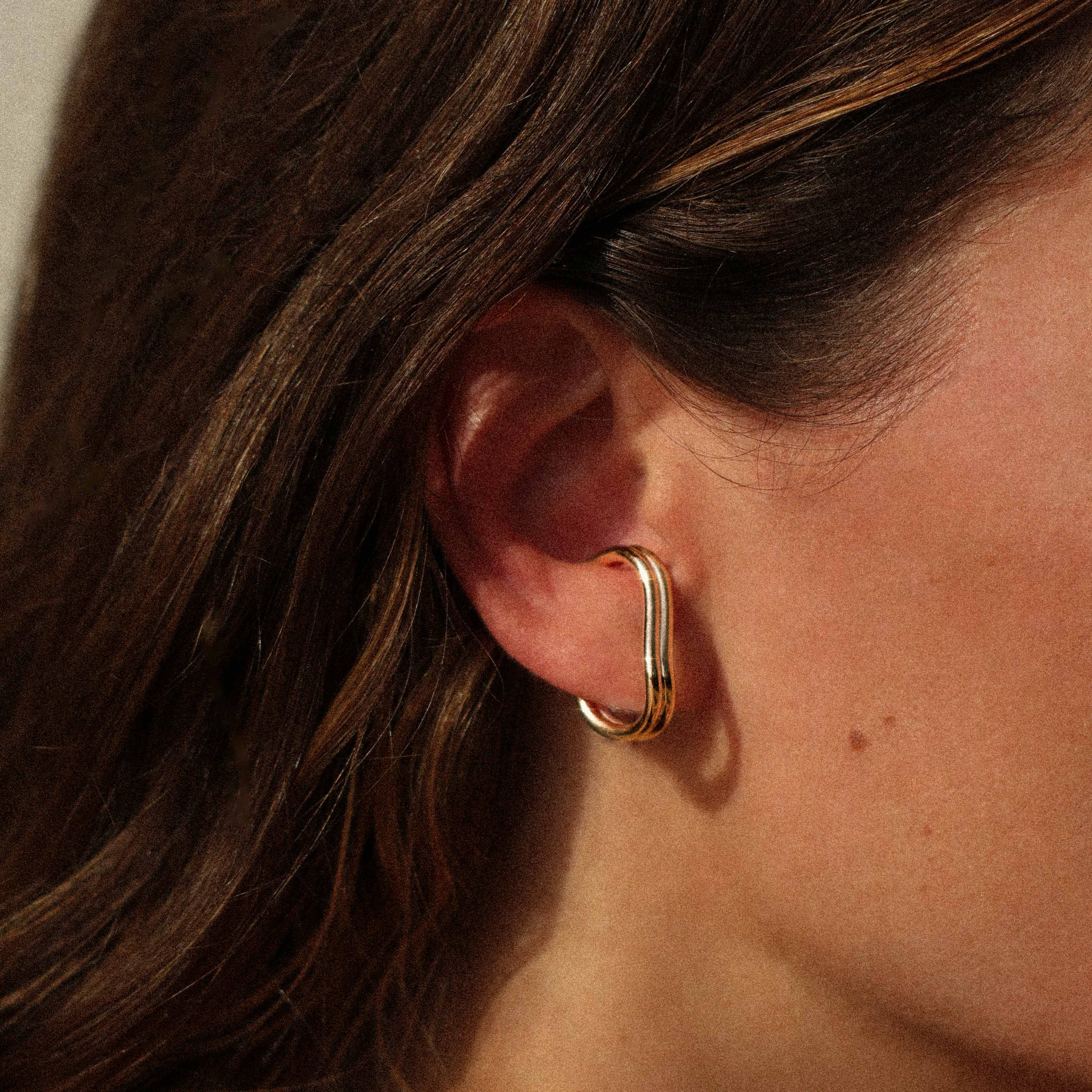 Earcuff vertical, argent recyclé MAYRENA