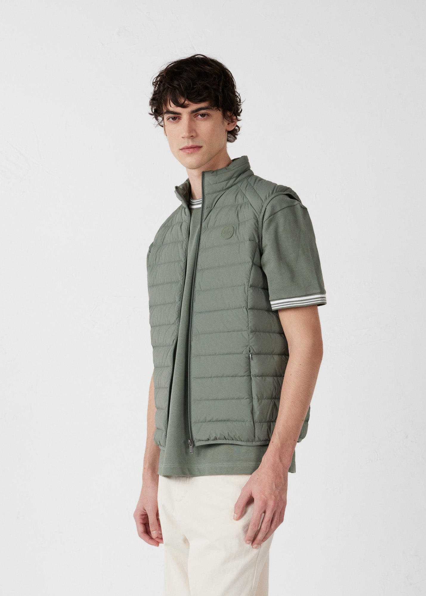 Stretch sleeveless puffer jacket Arafo JOTT Green