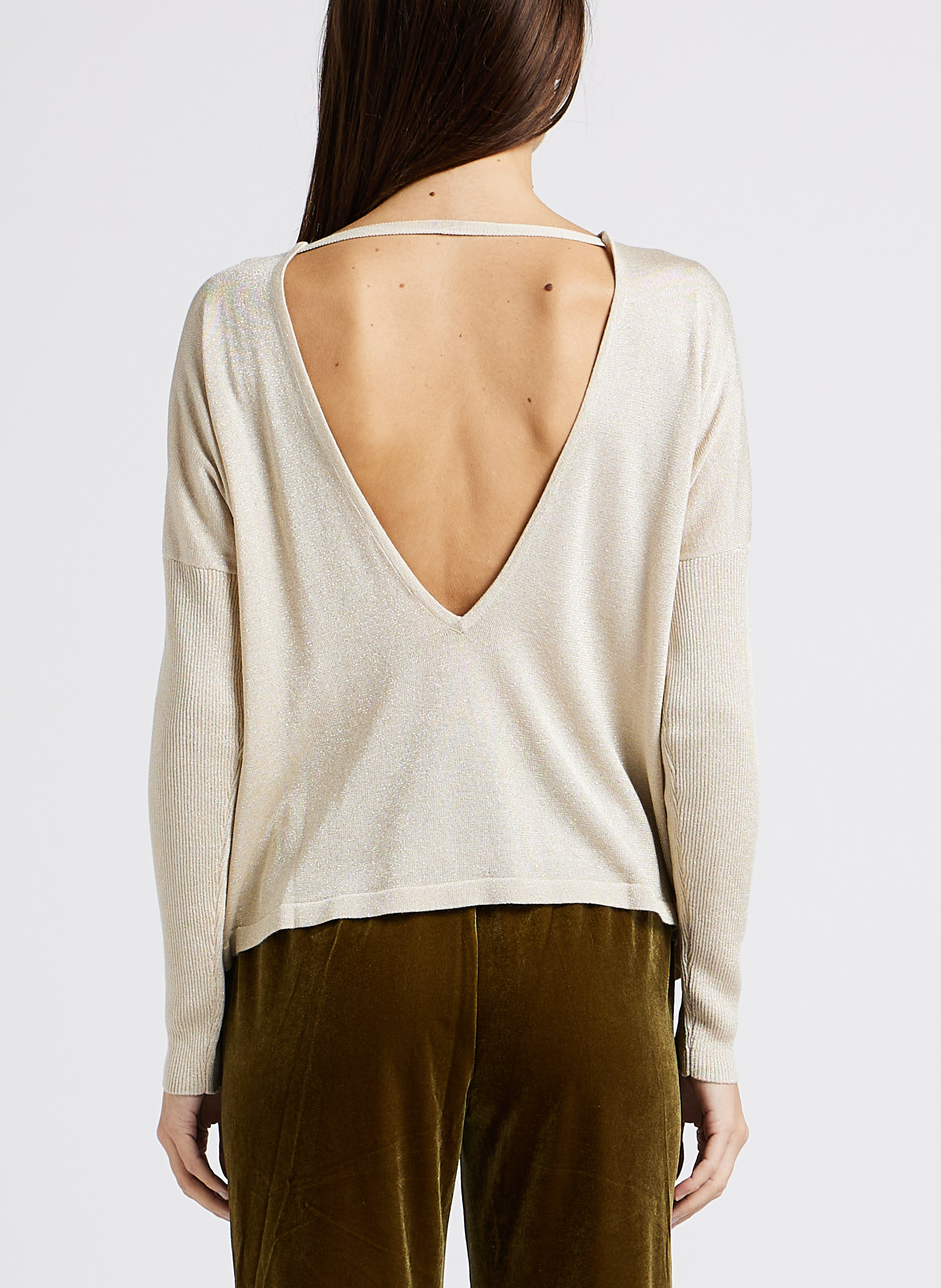 Weiter Pullover mit Rundhalsausschnitt KARMA KOMA Beige