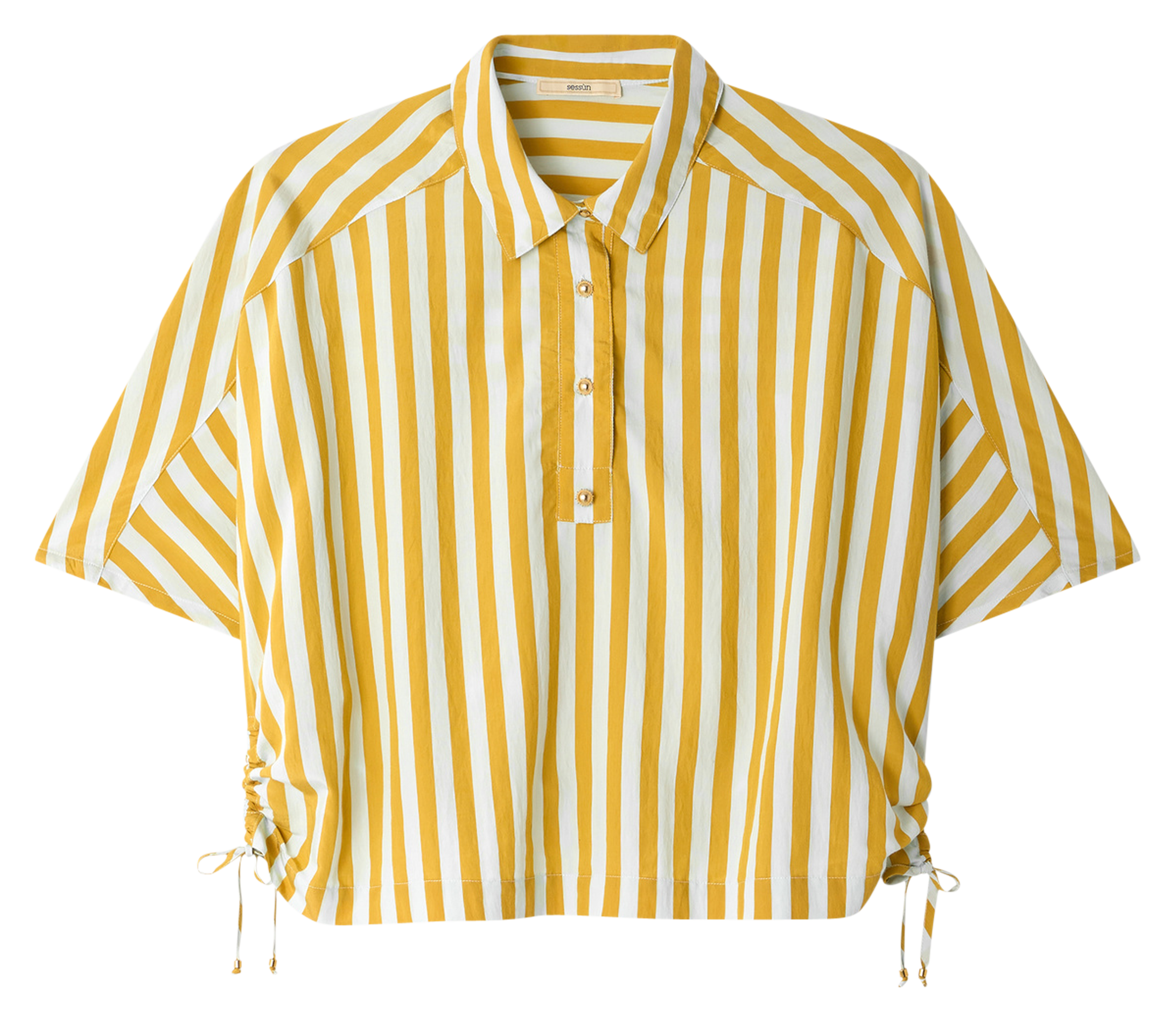 Gestreepte crop top SESSUN Geel