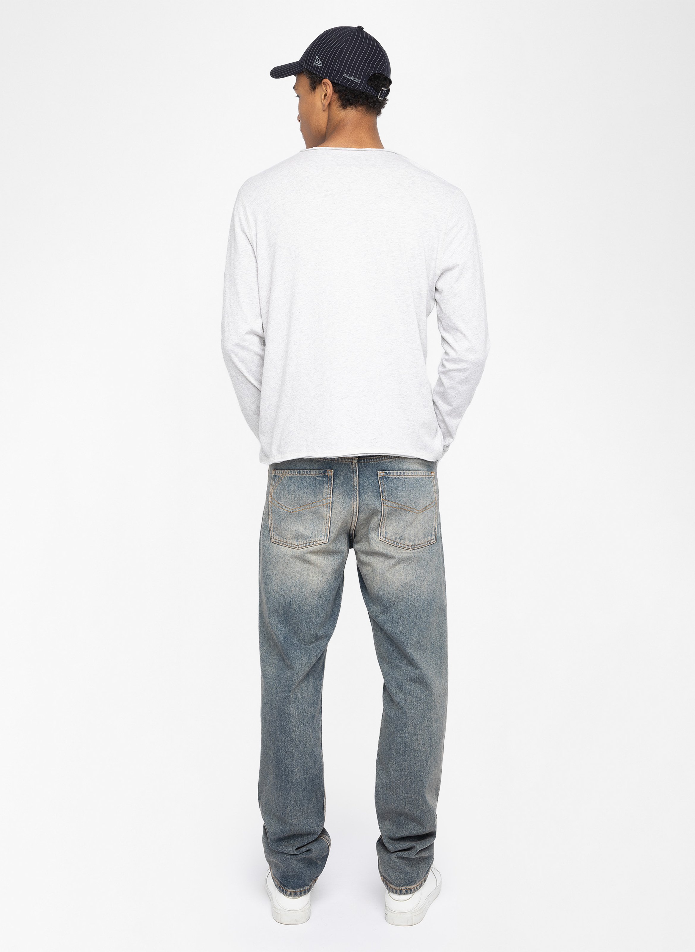 Tee-shirt droit en coton Gris