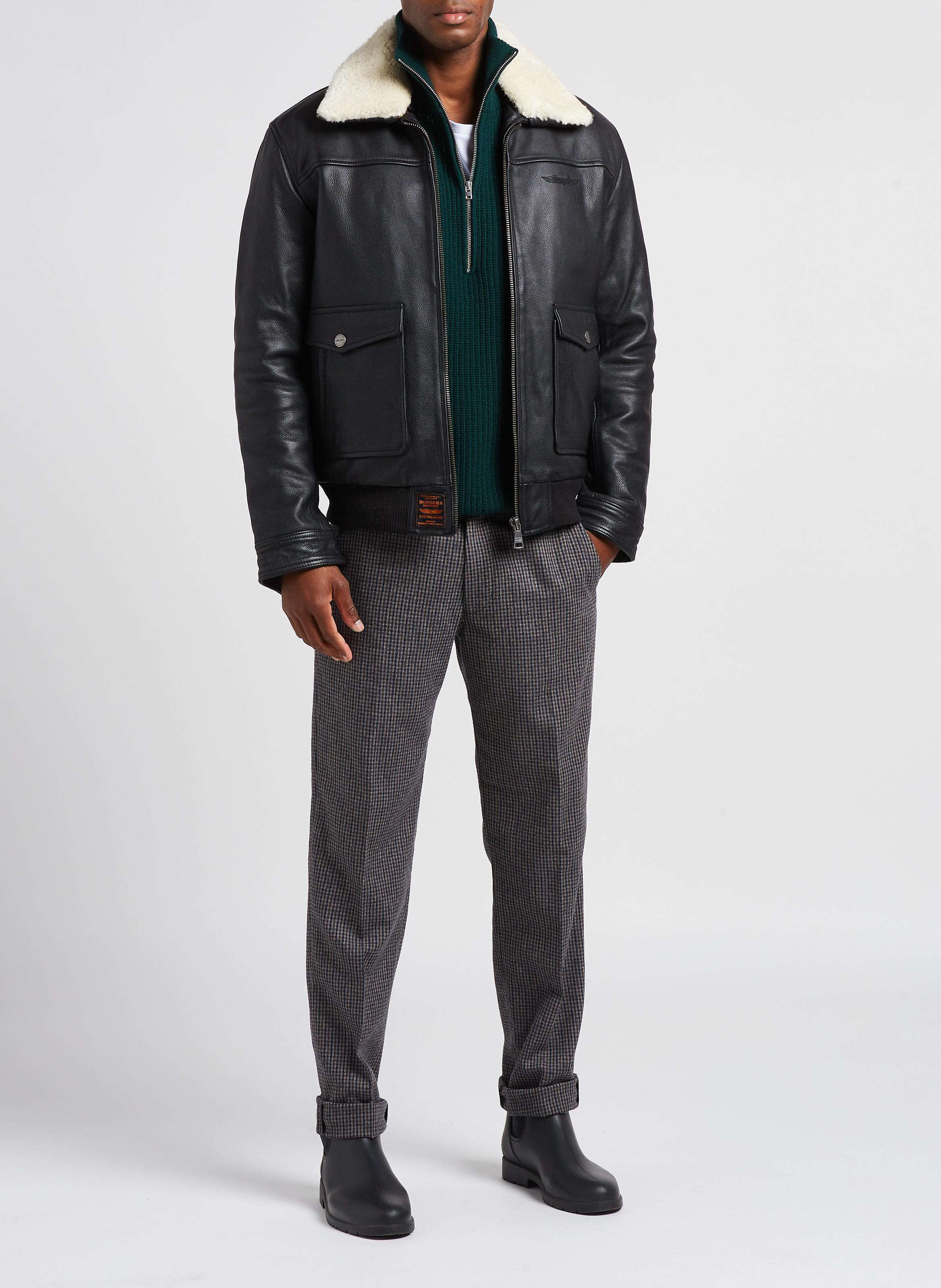 Pantalon droit en laine mélangée SELECTED Gris