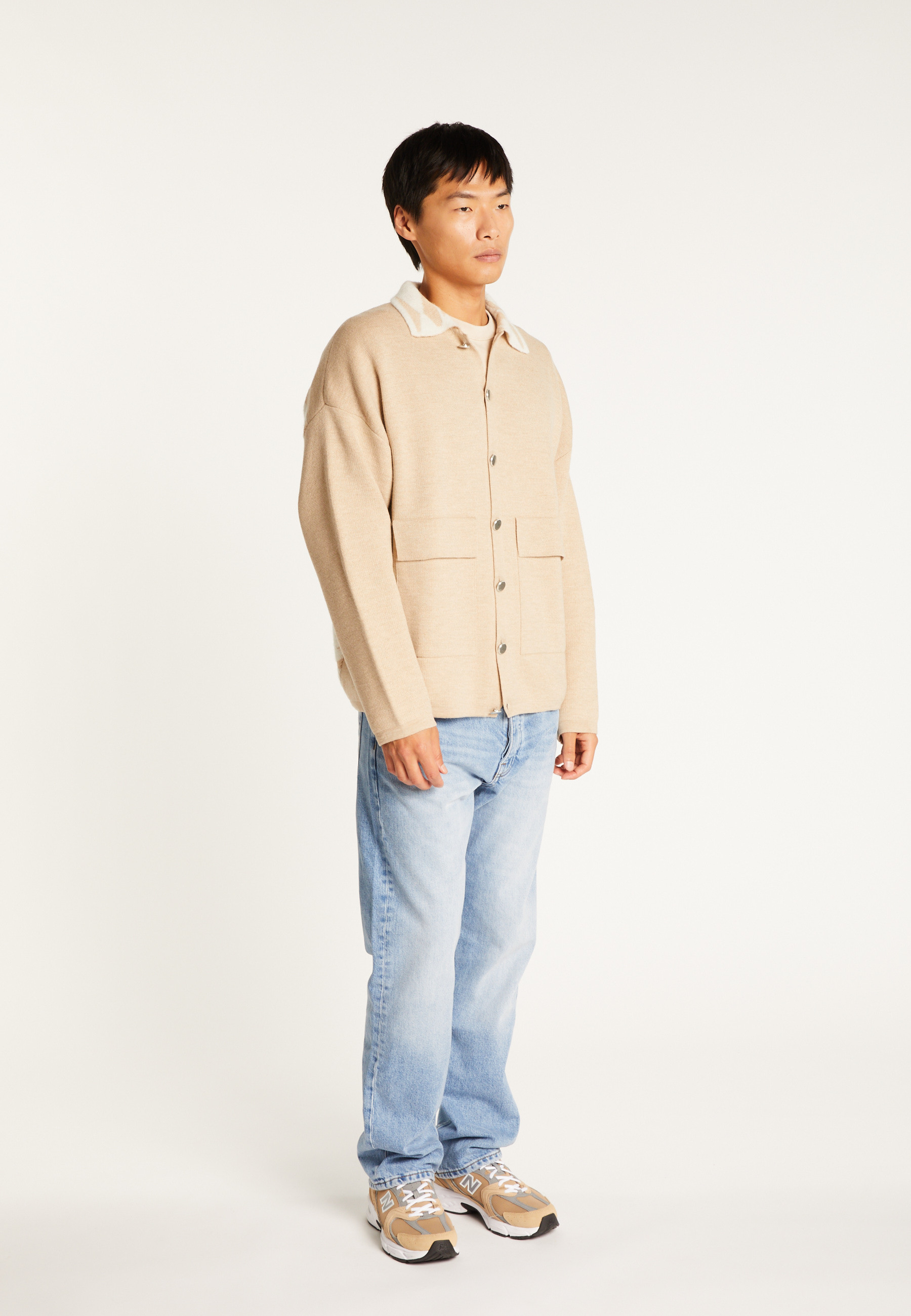 Alpaca and merino wool jacket MAISON MONTAGUT Beige