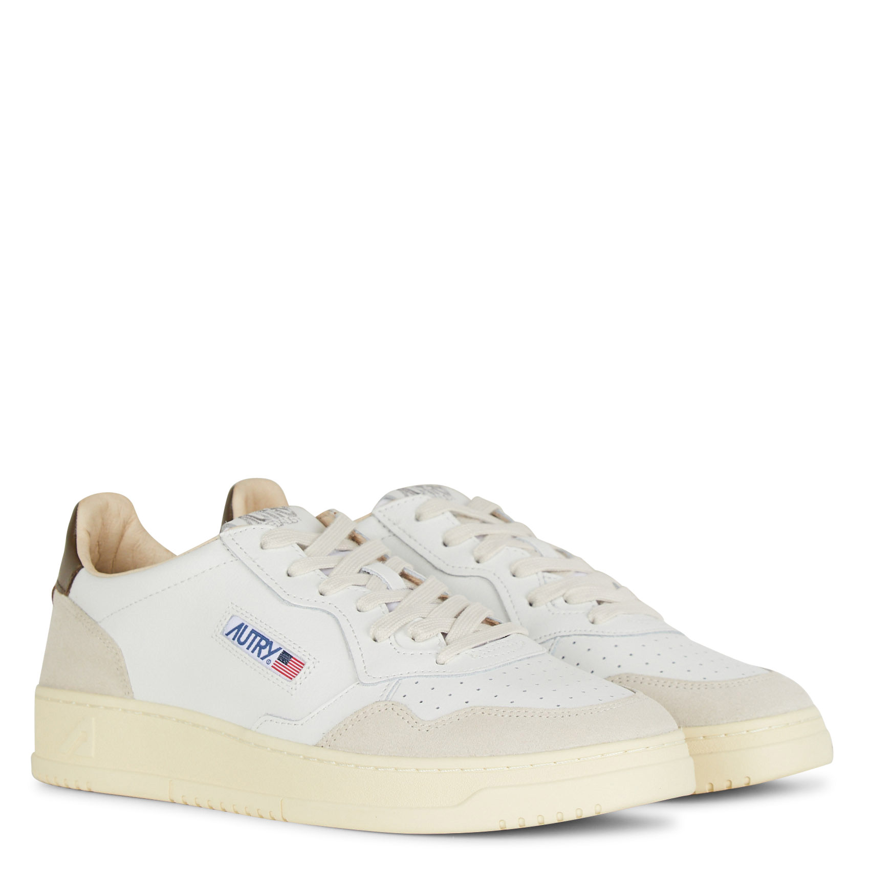 Baskets basses en cuir mélangé AUTRY Marron