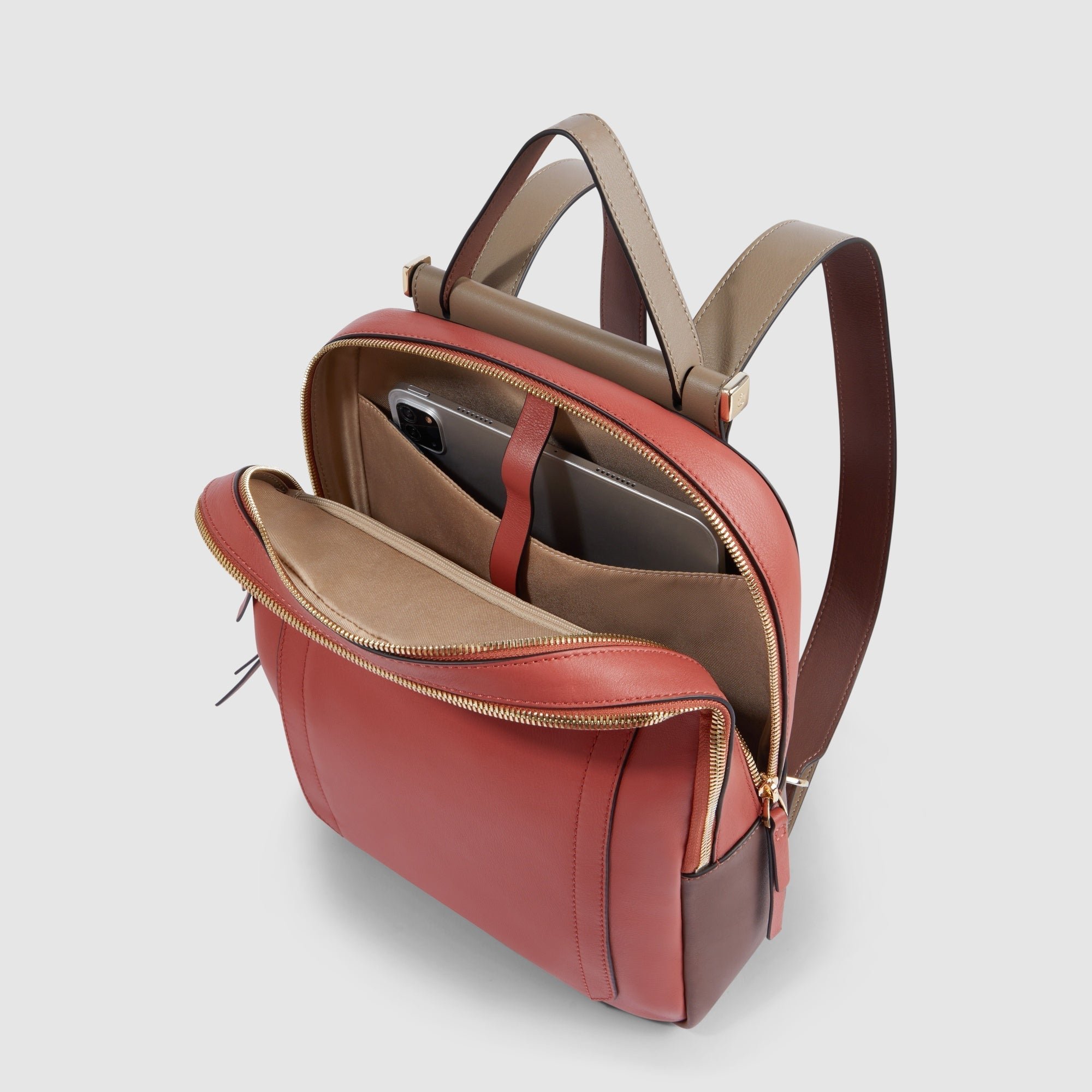 Women's backpack for iPad® with RFID protection PIQUADRO Orange