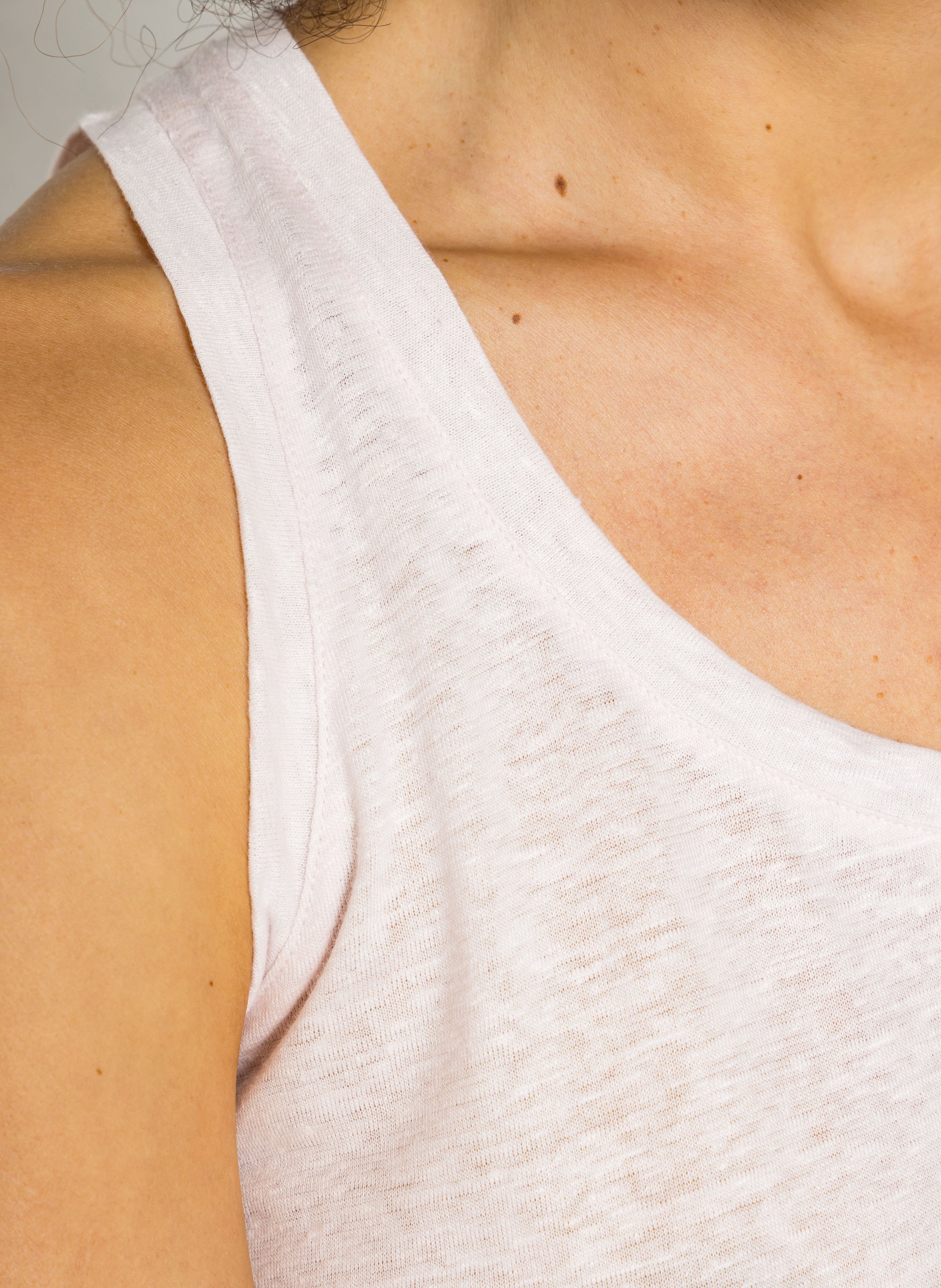 Singlet met ronde hals | linnenblend MAJESTIC FILATURES Roze