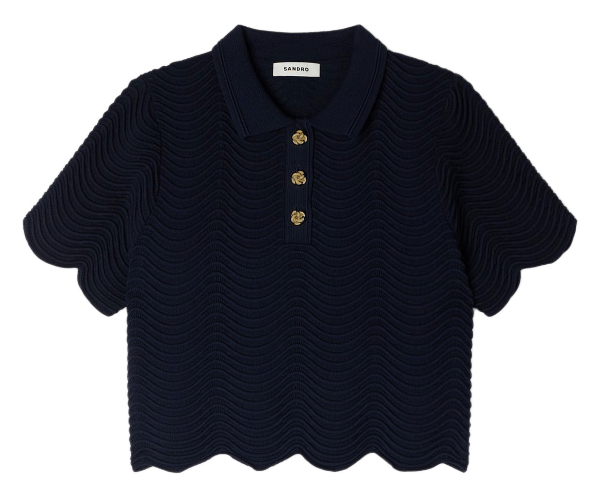 Pull droit en jacquard SANDRO Bleu