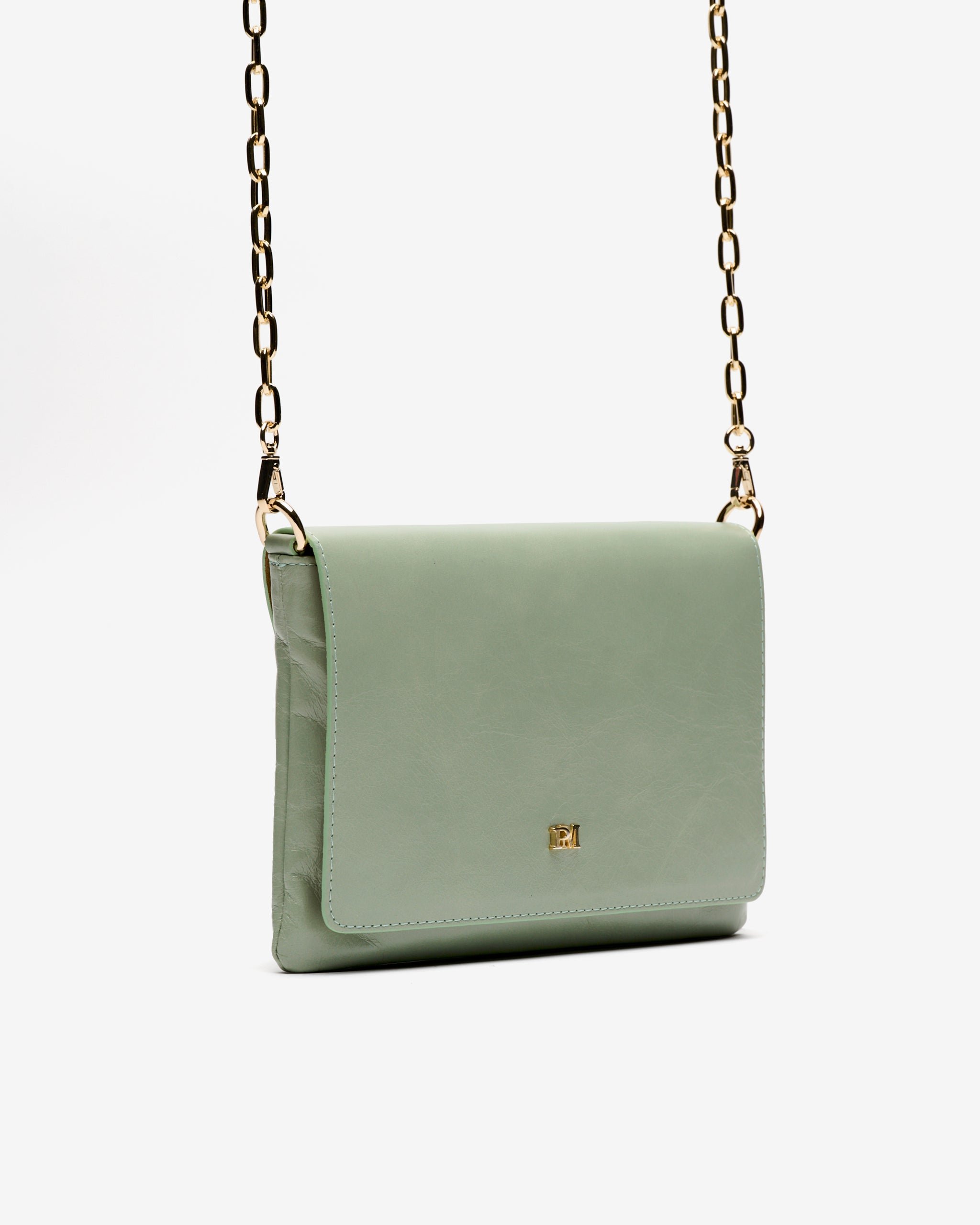 Green leather evening bag with chain PEDRO MIRALLES Green