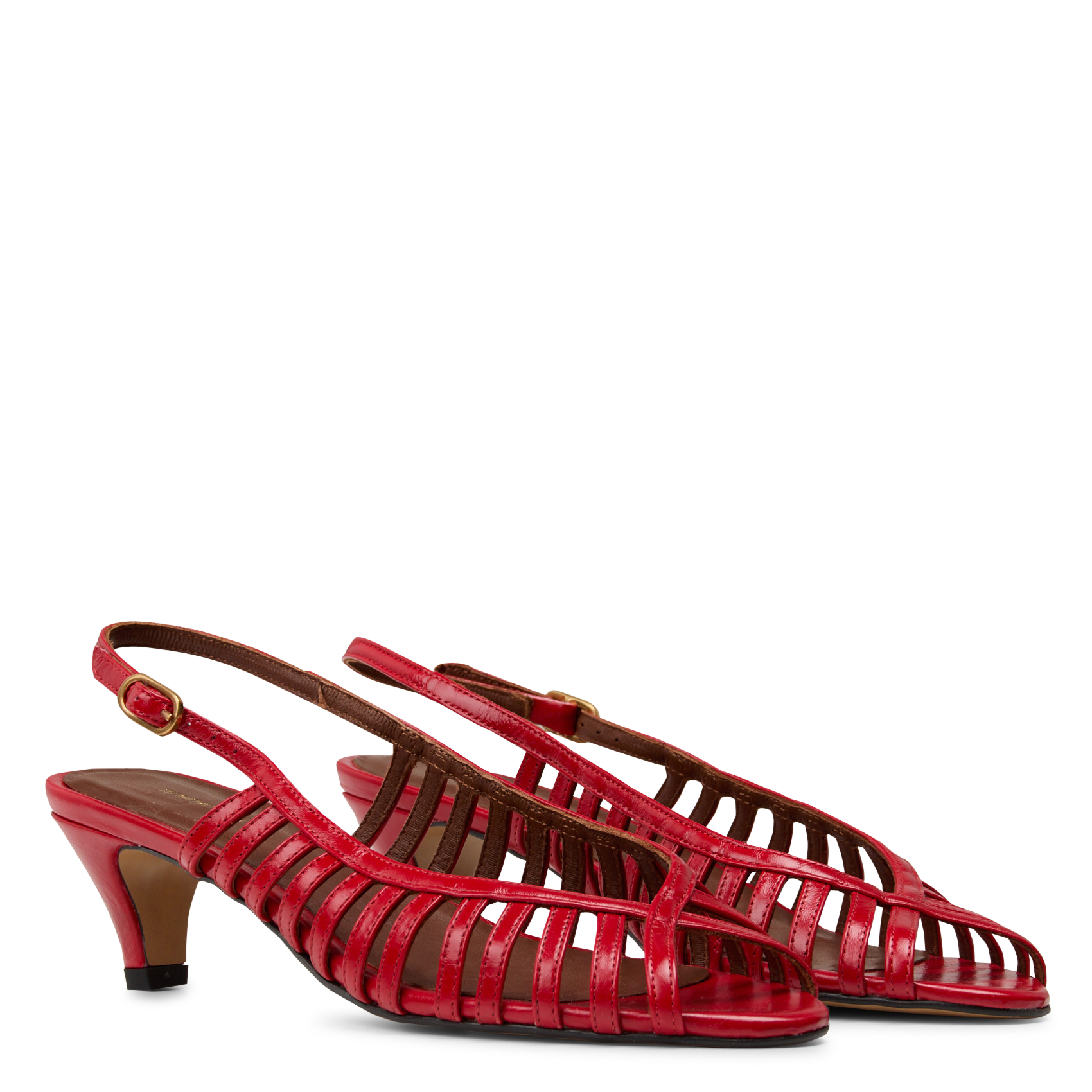 Sandales à talons en cuir verni ANONYMOUS COPENHAGEN Rouge