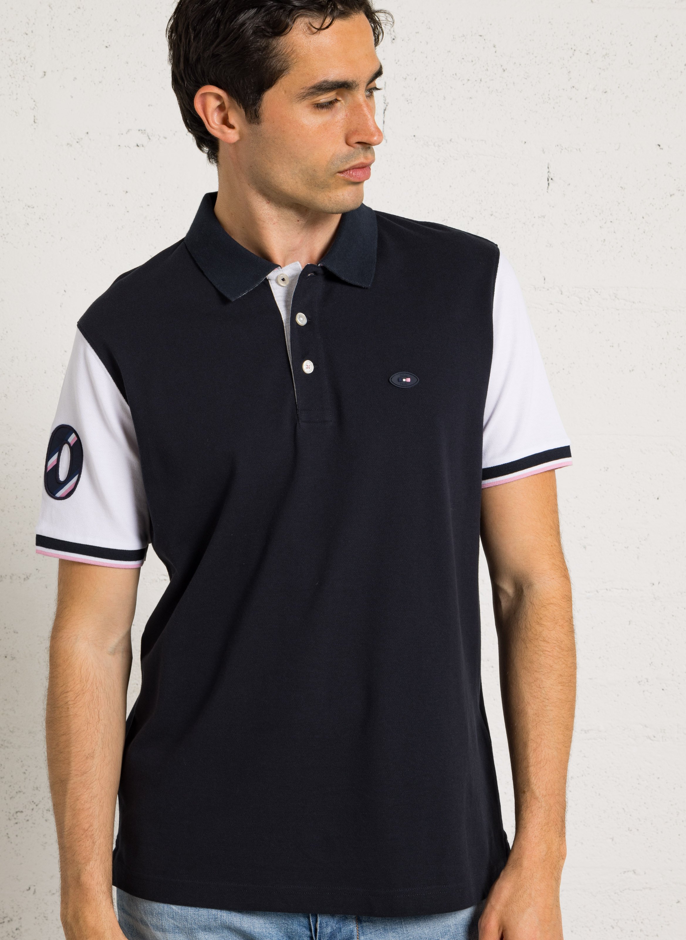 Straight cotton polo shirt EDEN PARK Blue