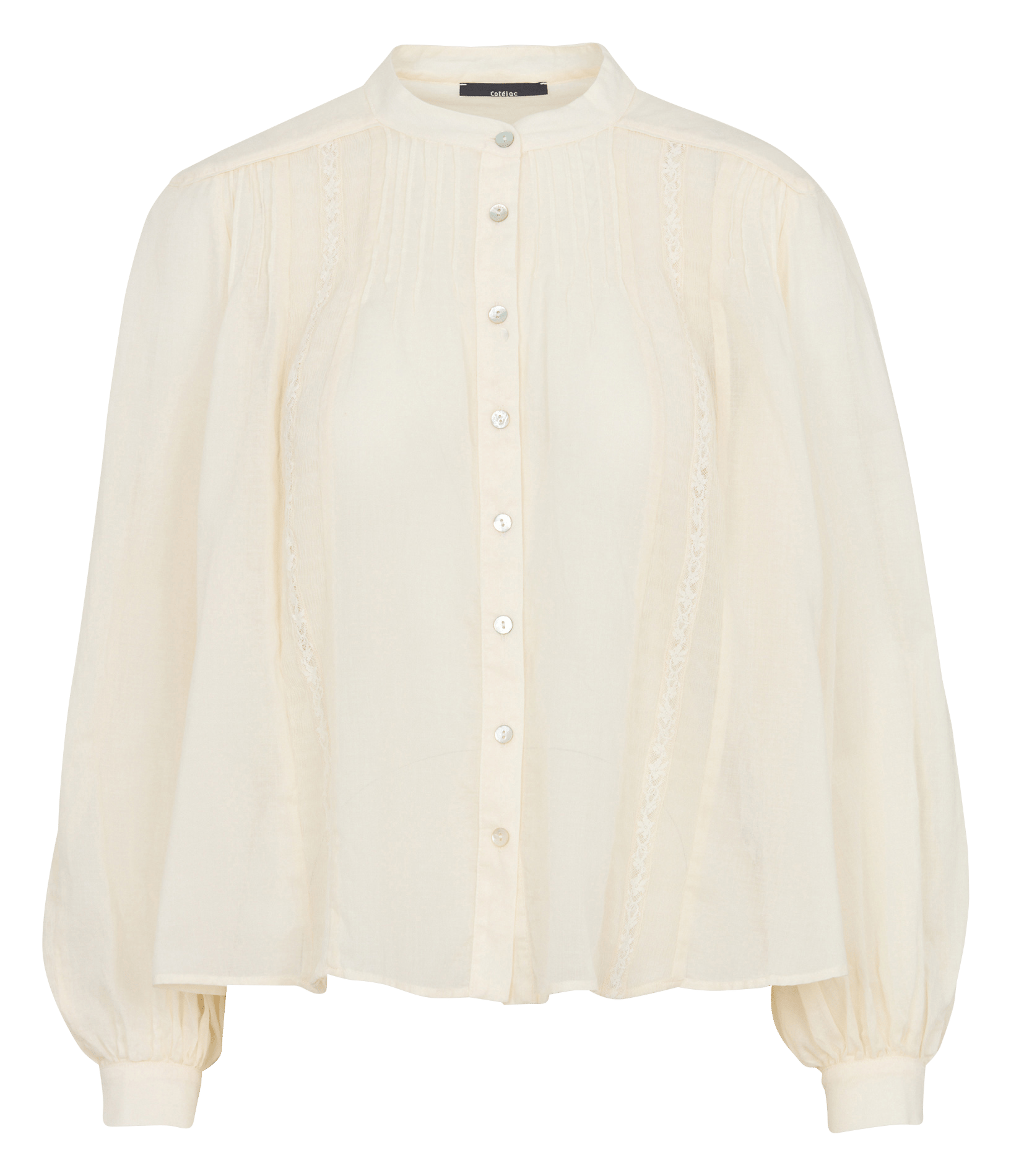 Round-neck cotton blouse COTELAC White