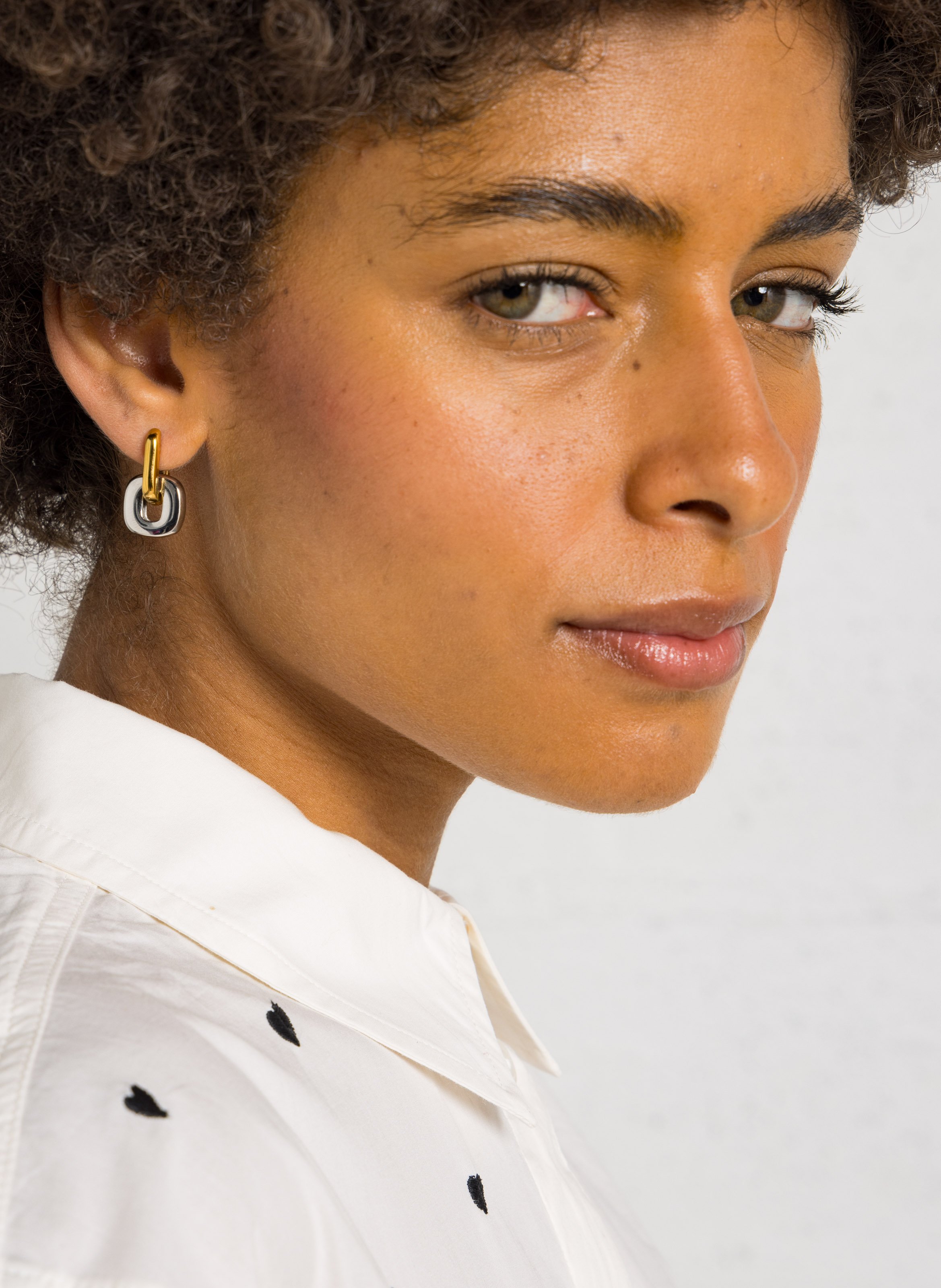 Boucles d'oreilles en acier AU PRINTEMPS PARIS Argent