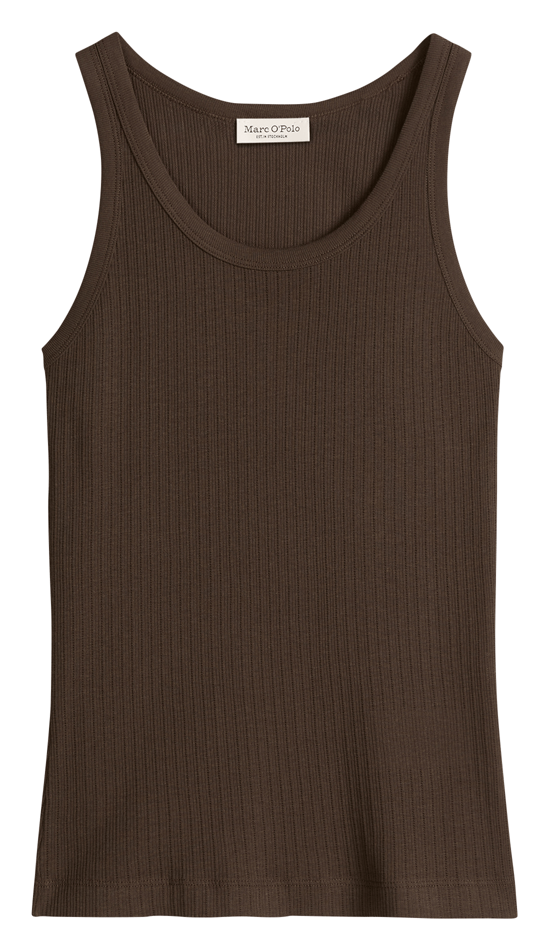Débardeur uni en maille côtelée MARC O'POLO Marron