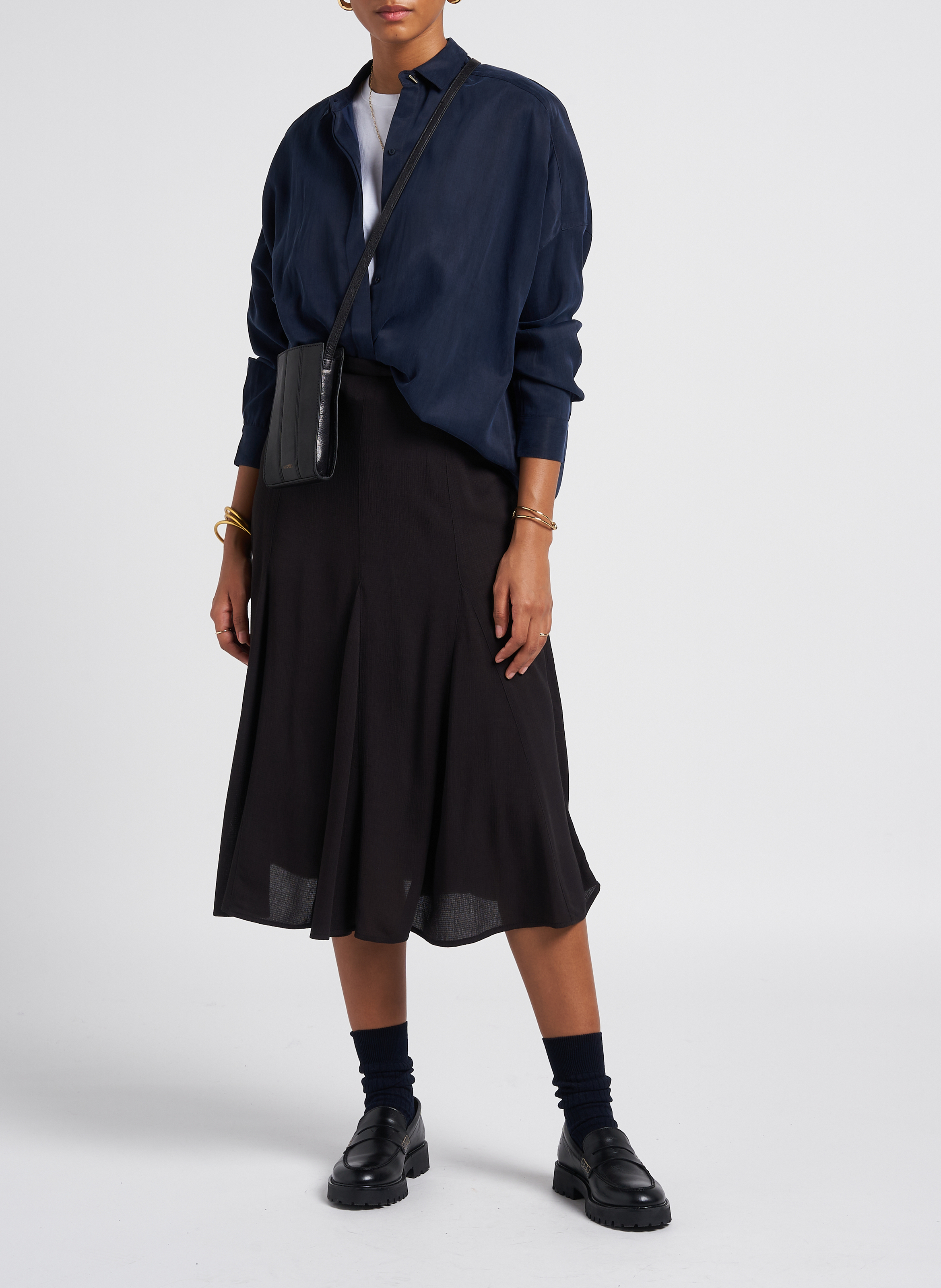 Chemise col classique satinée  SESSUN Bleu
