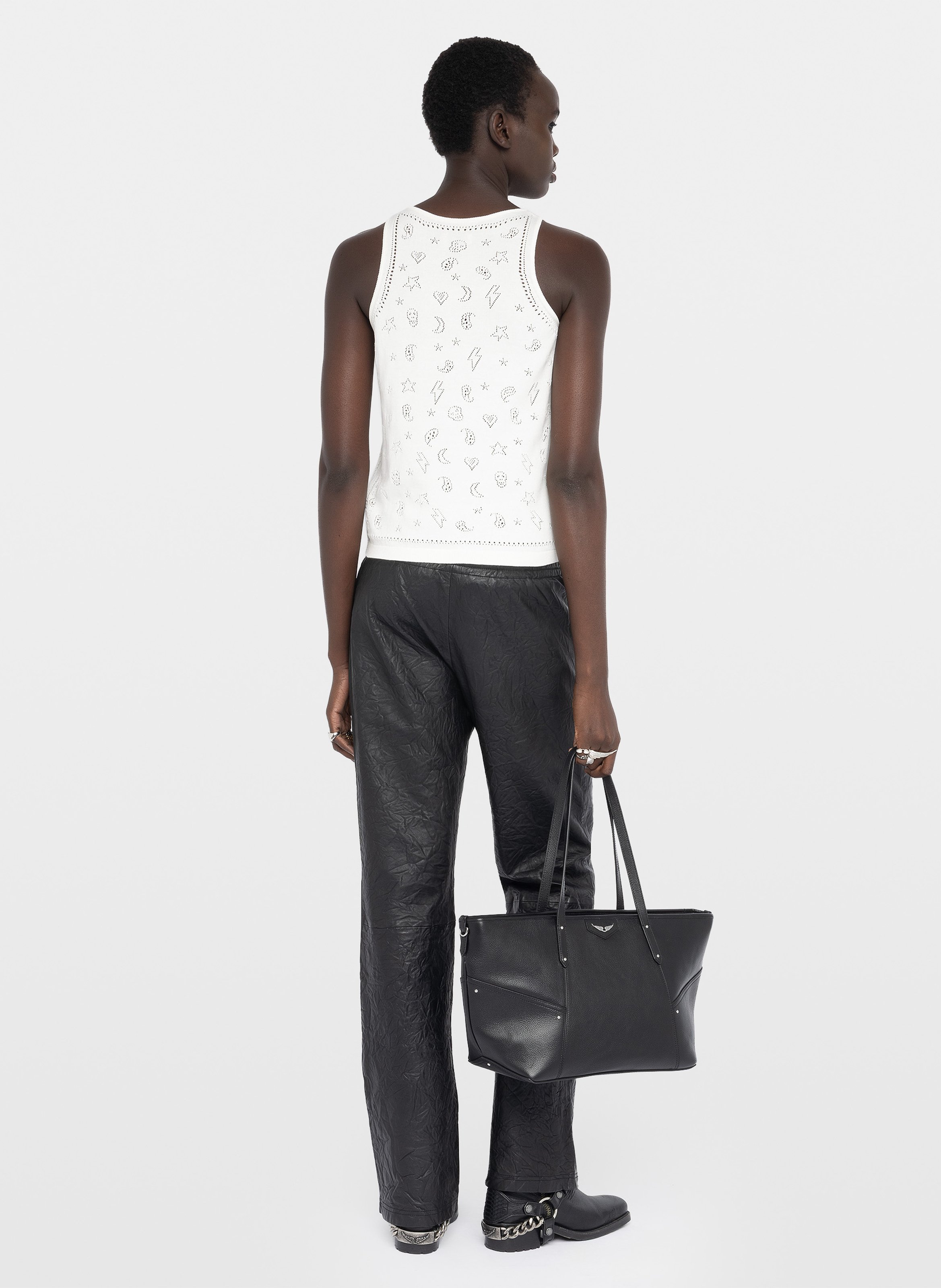 Débardeur droit col rond en coton ZADIG&VOLTAIRE Blanc