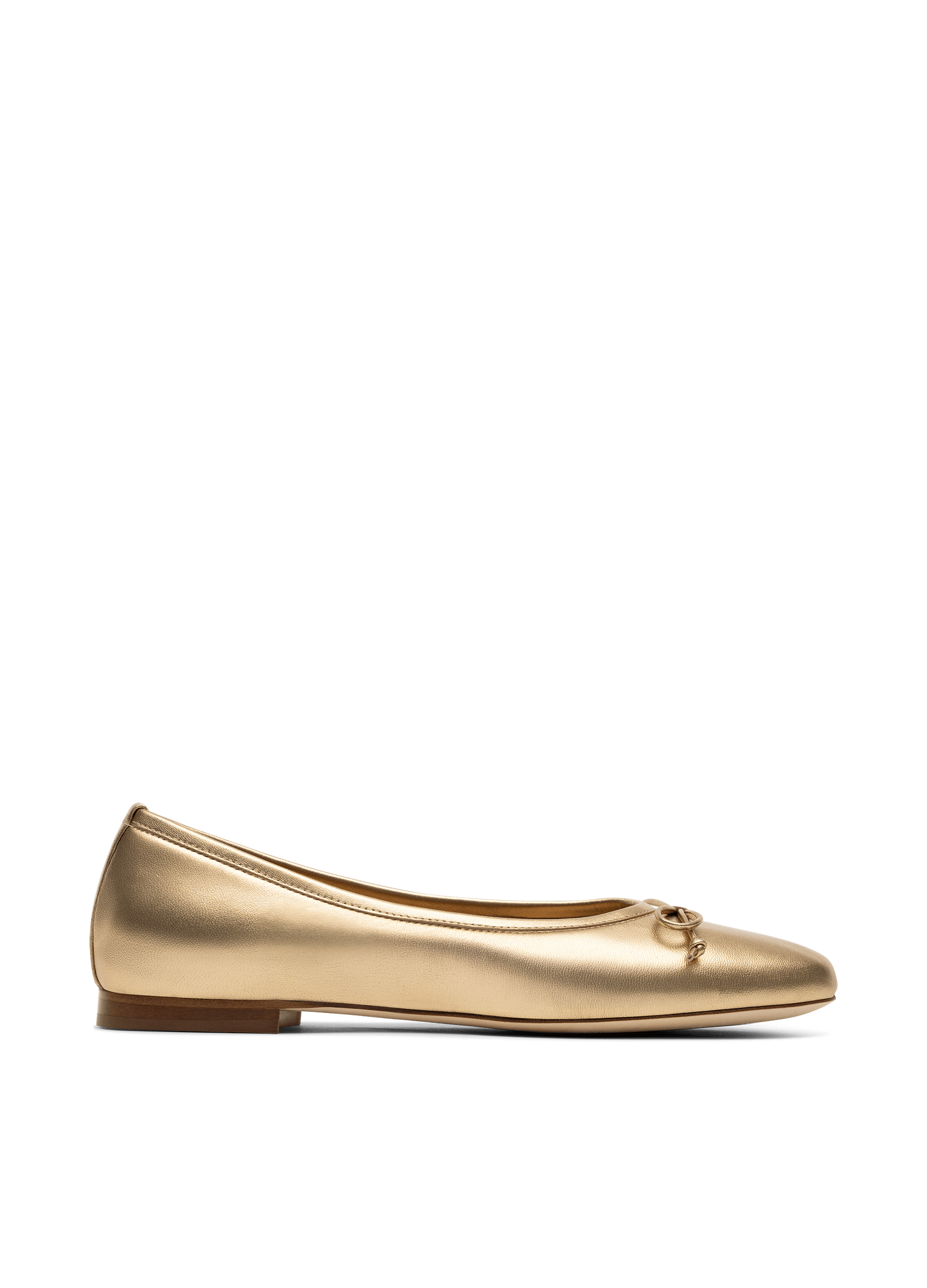 Gold metallic nappa leather ballet flats - sacchetto PARALLELE PARIS Golden