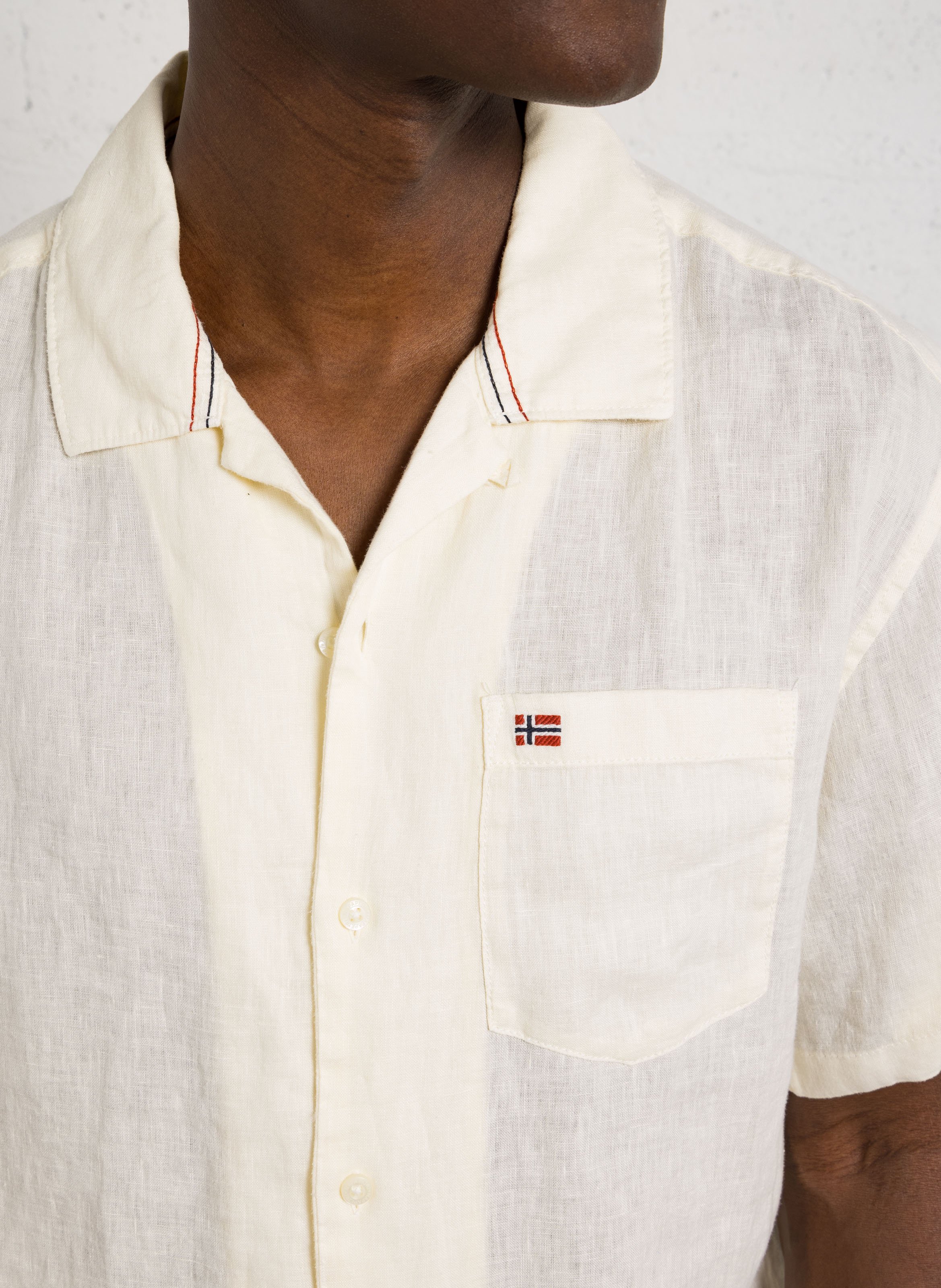 Gerade geschnittenes Leinenhemd NAPAPIJRI Weiss