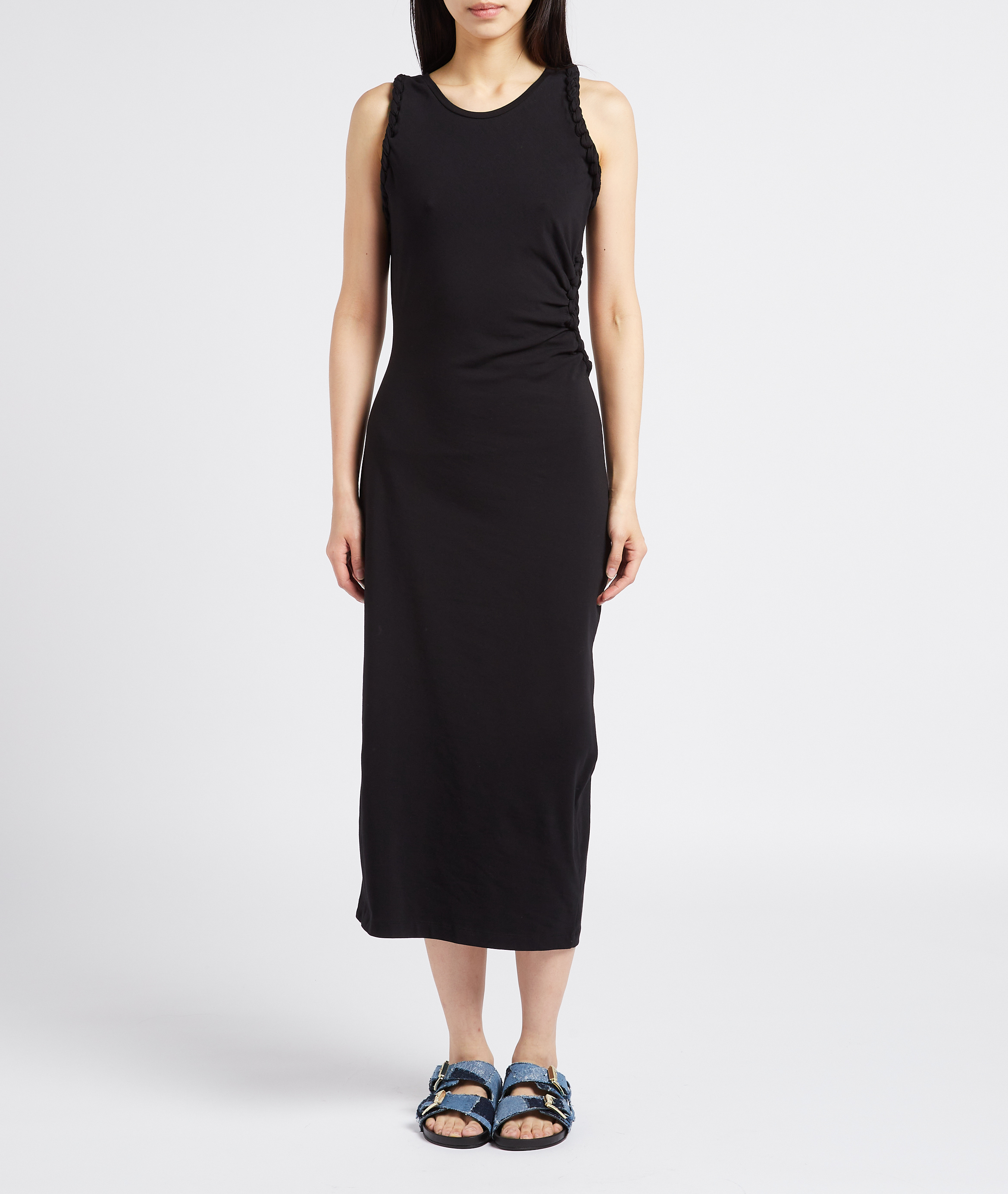 Long cotton-blend braided dress IRO Black