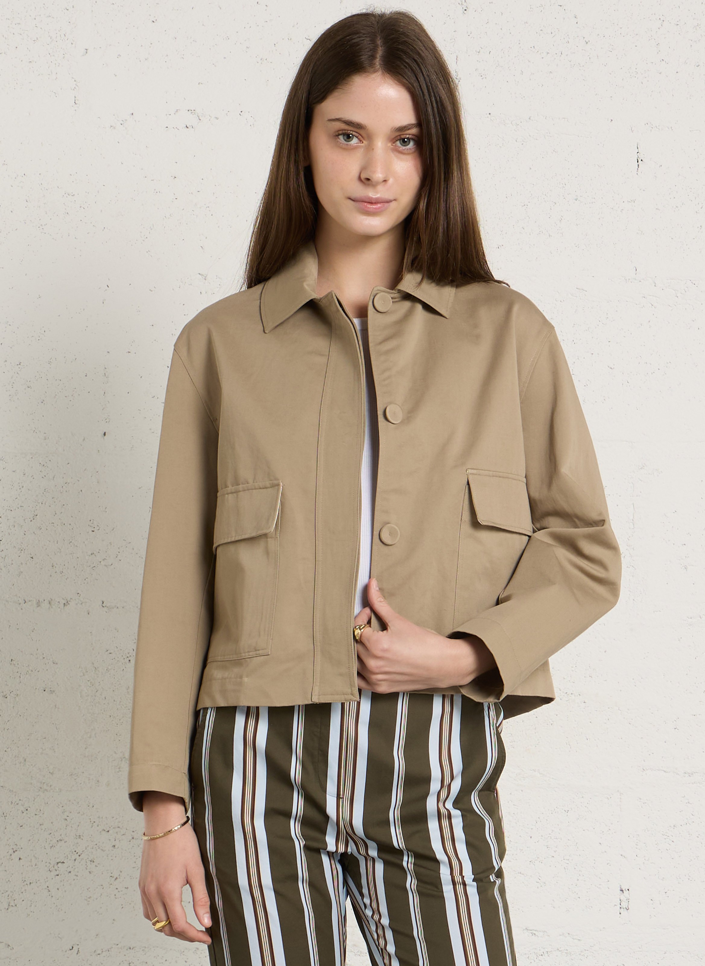 Vetse col classique en coton mélangé DIEGA Marron