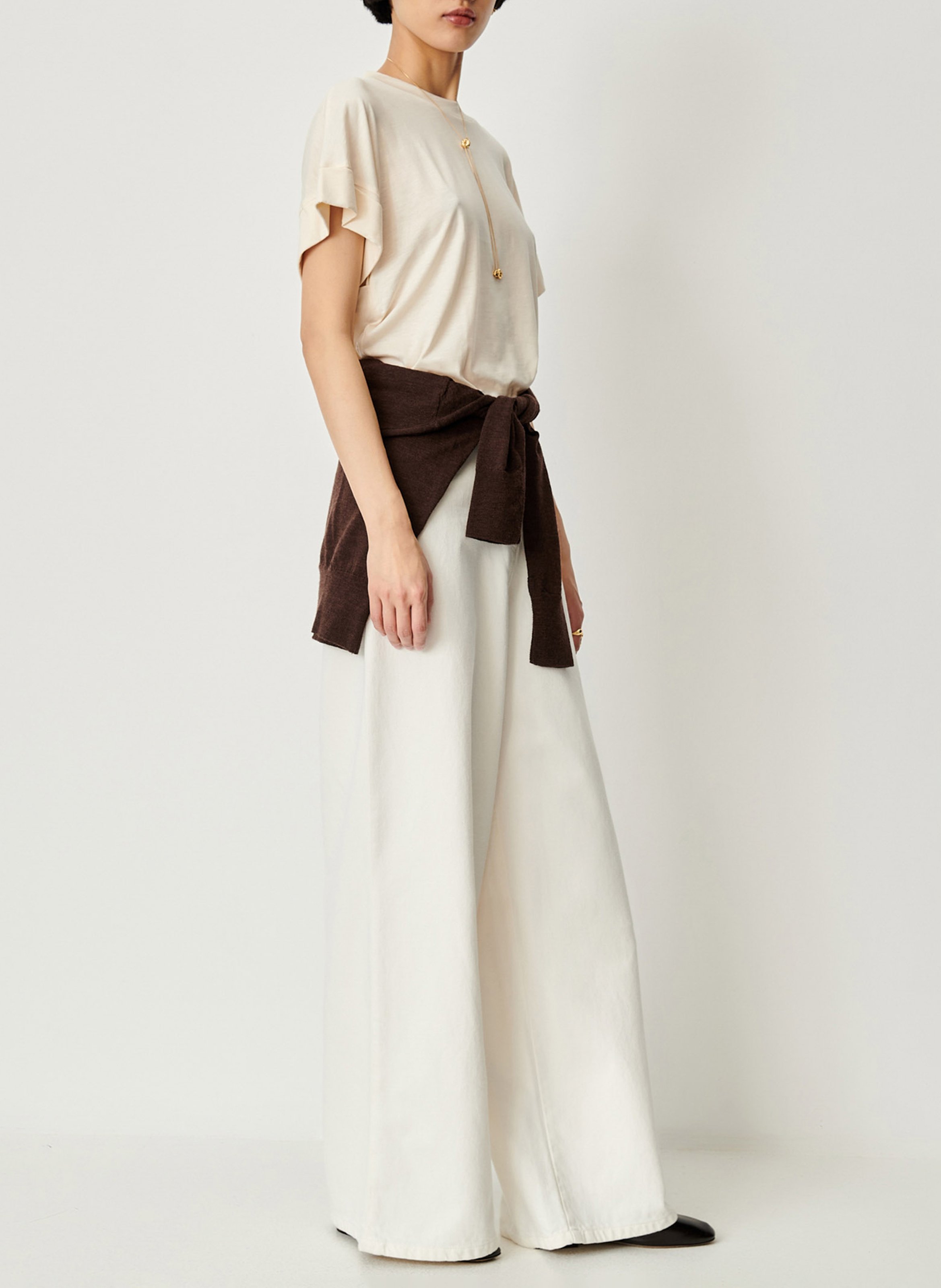 T-shirt met ronde hals SESSUN Beige