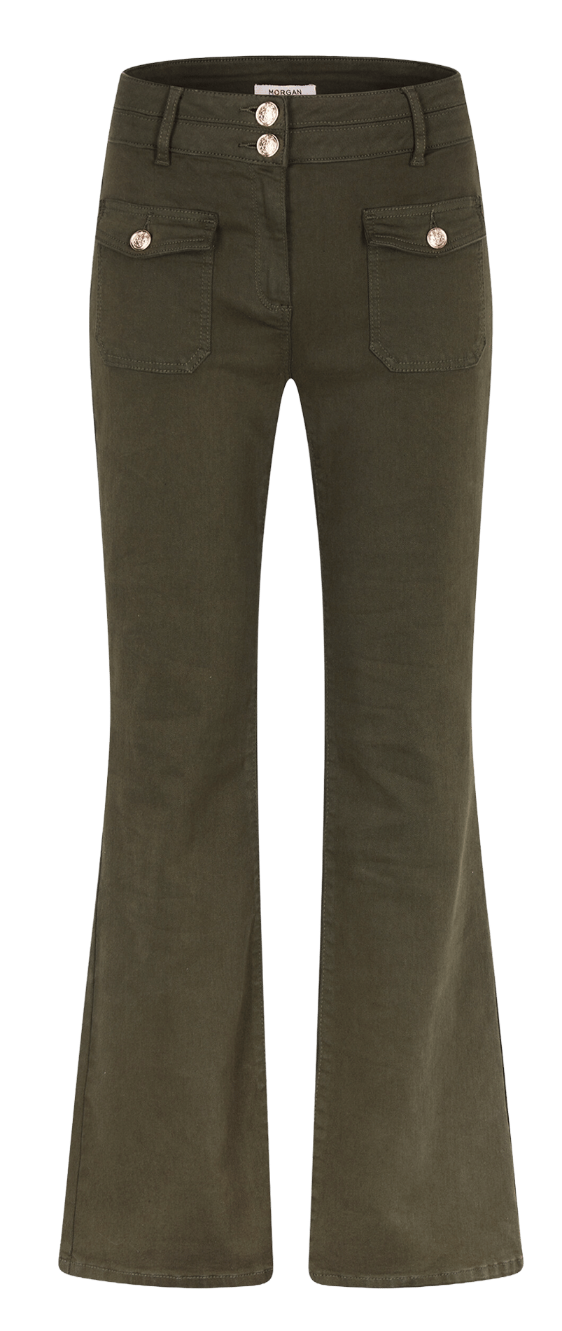 Straight-leg cotton-blend pants MORGAN Green
