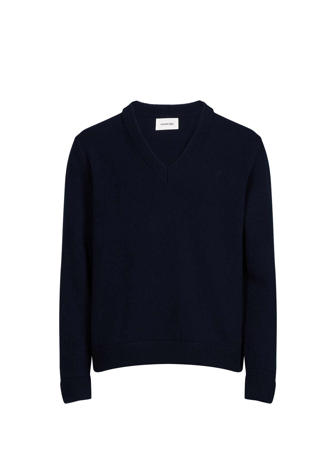 Loose-fit wool V-neck sweater SAISON 1865 Blue