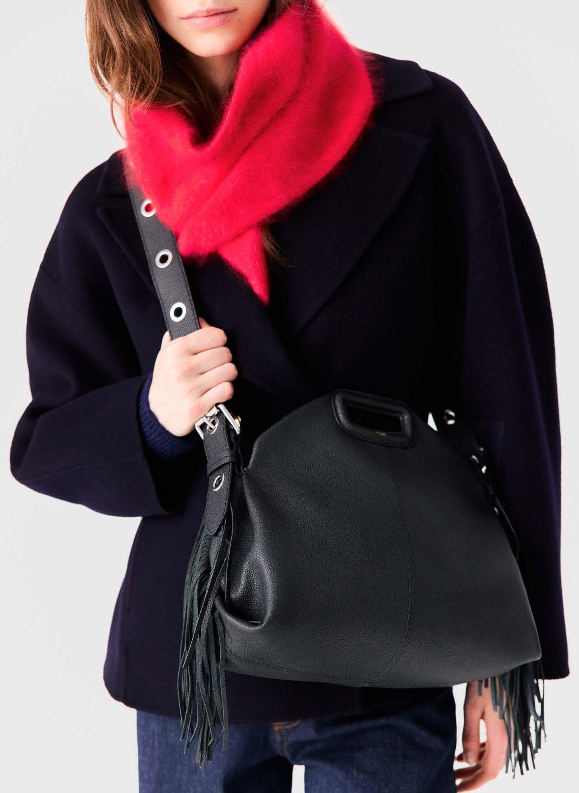 Dori leather shoulder bag MAJE Black