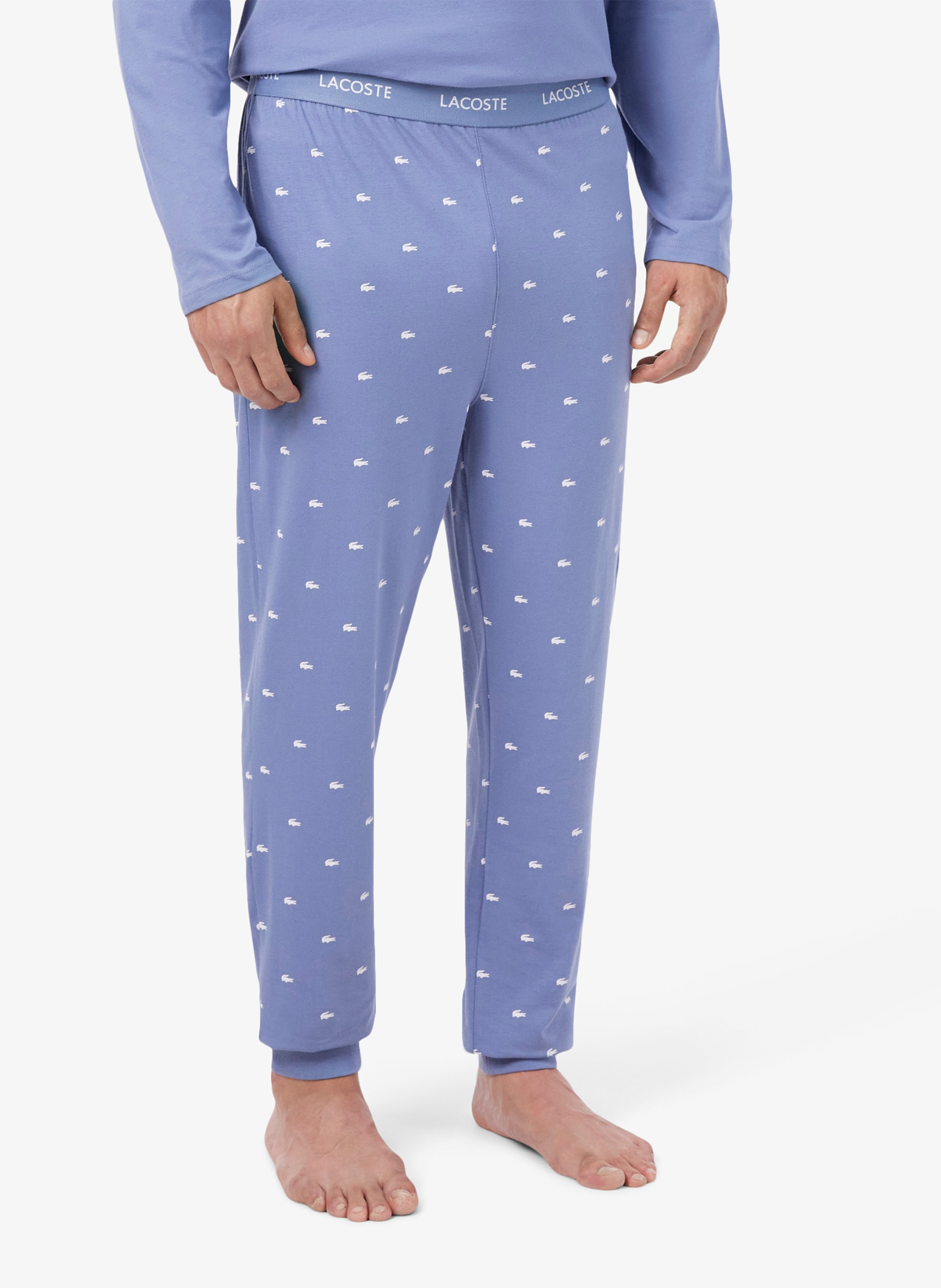 Zweiteiliger Pyjama aus Baumwoll-Mix LACOSTE Grau