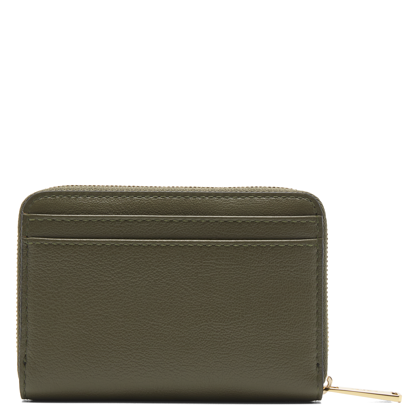 Solid leather zip-around wallet LANCEL Khaki