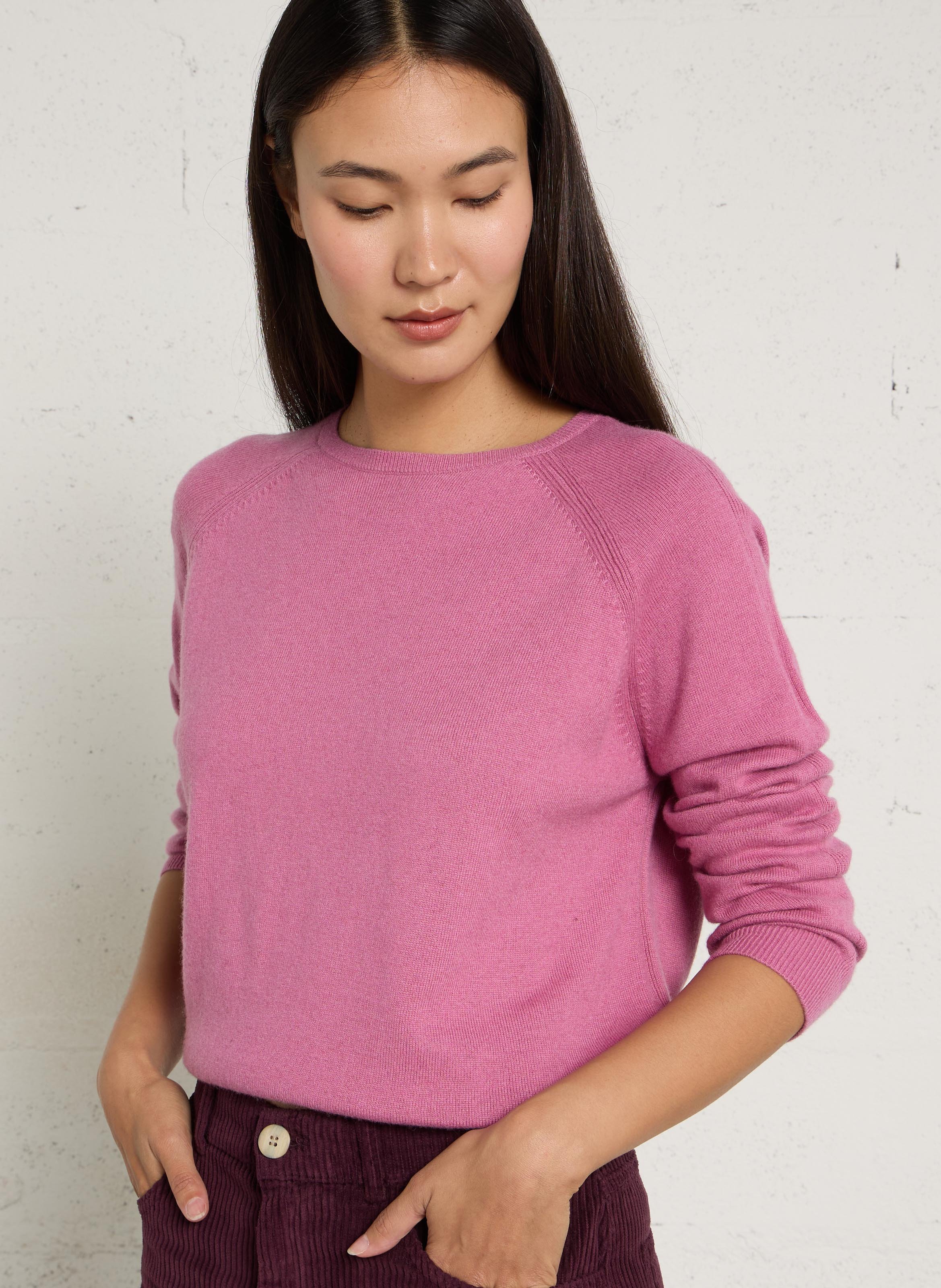 Solid Long Sleeve Pullover NICE THINGS Pink