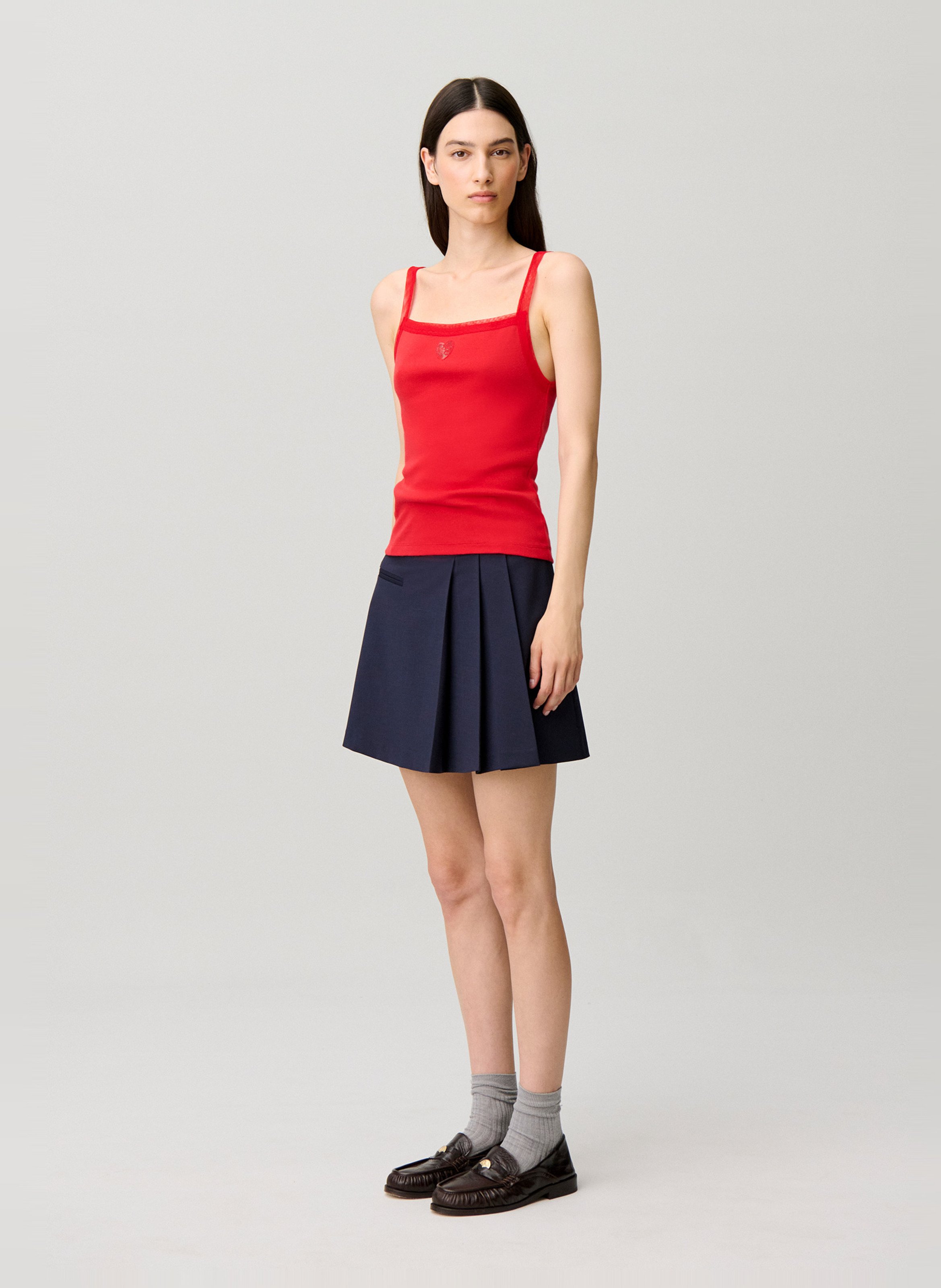 Débardeur moulant en coton CLAUDIE PIERLOT Rouge