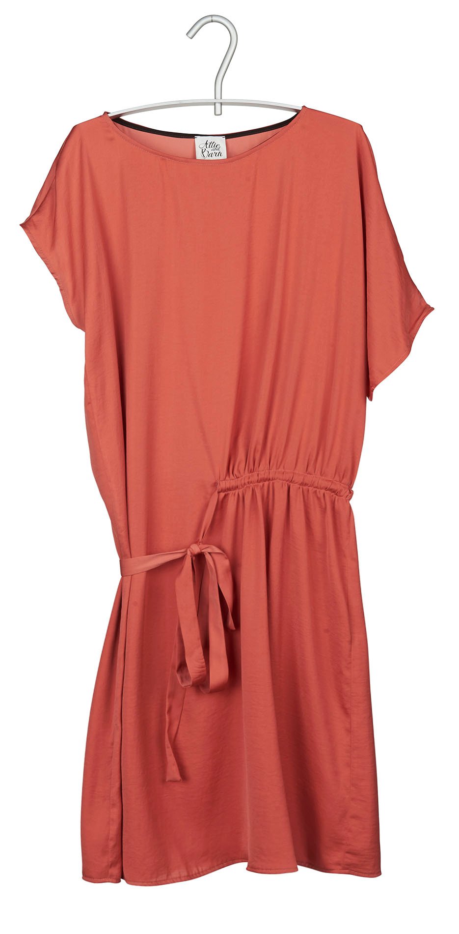 Plain short fluid dress ATTIC AND BARN Orange