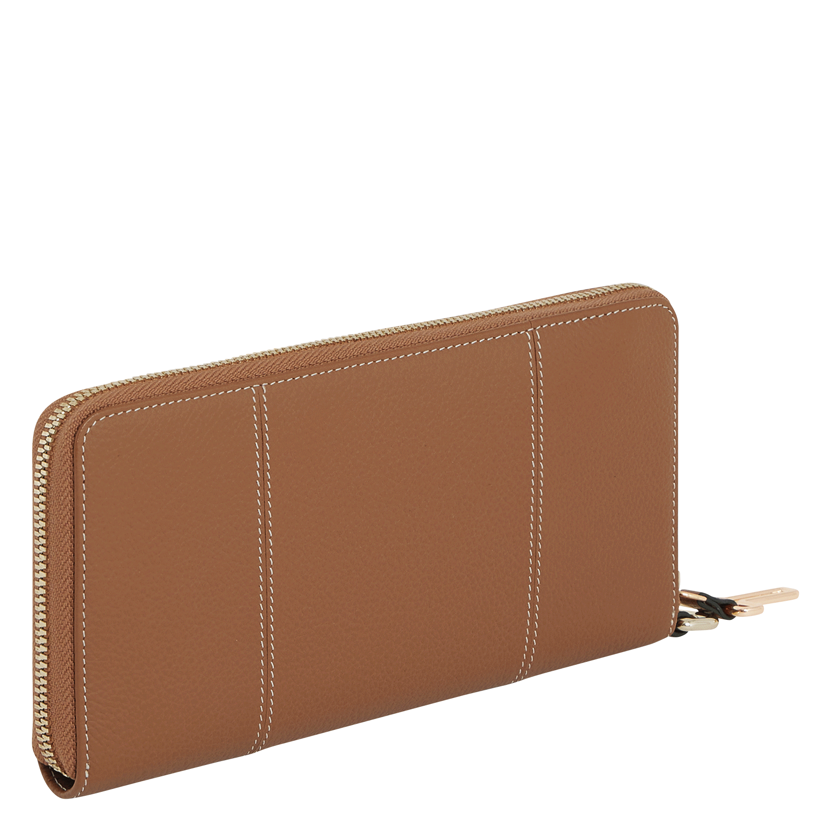 Compagnon zippé en cuir grainé  LE TANNEUR Marron