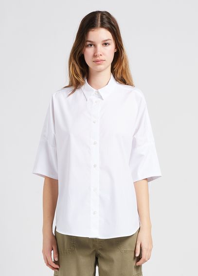 Oversized Cotton Shirt With Classic Collar White Gerard Darel - Women ...