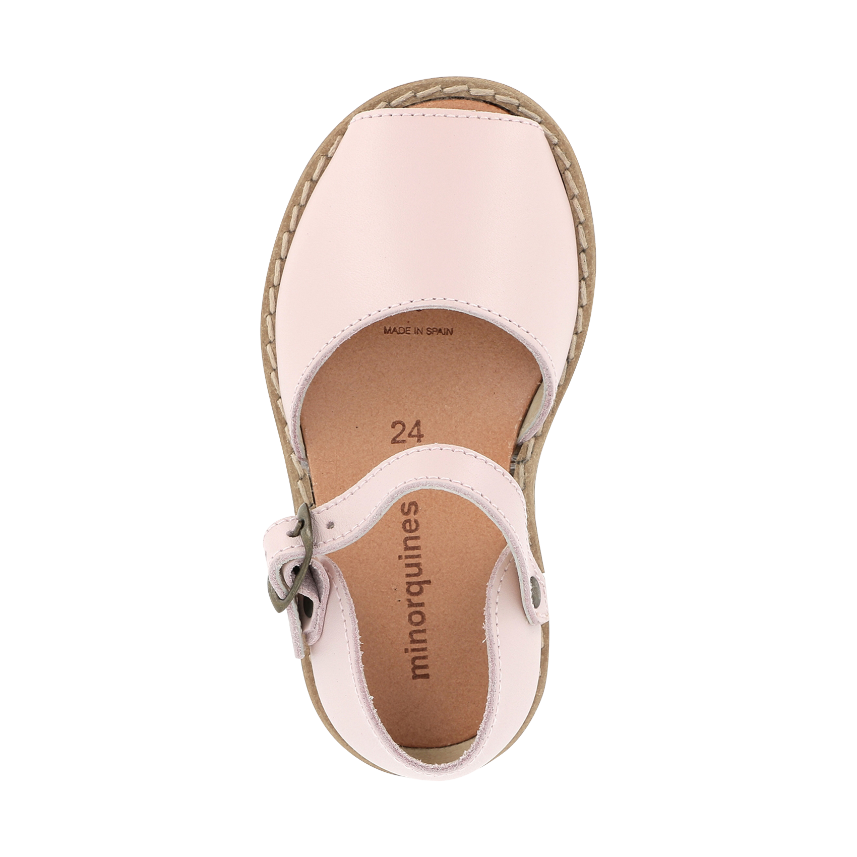 Sandales en cuir lisse MINORQUINES Rose